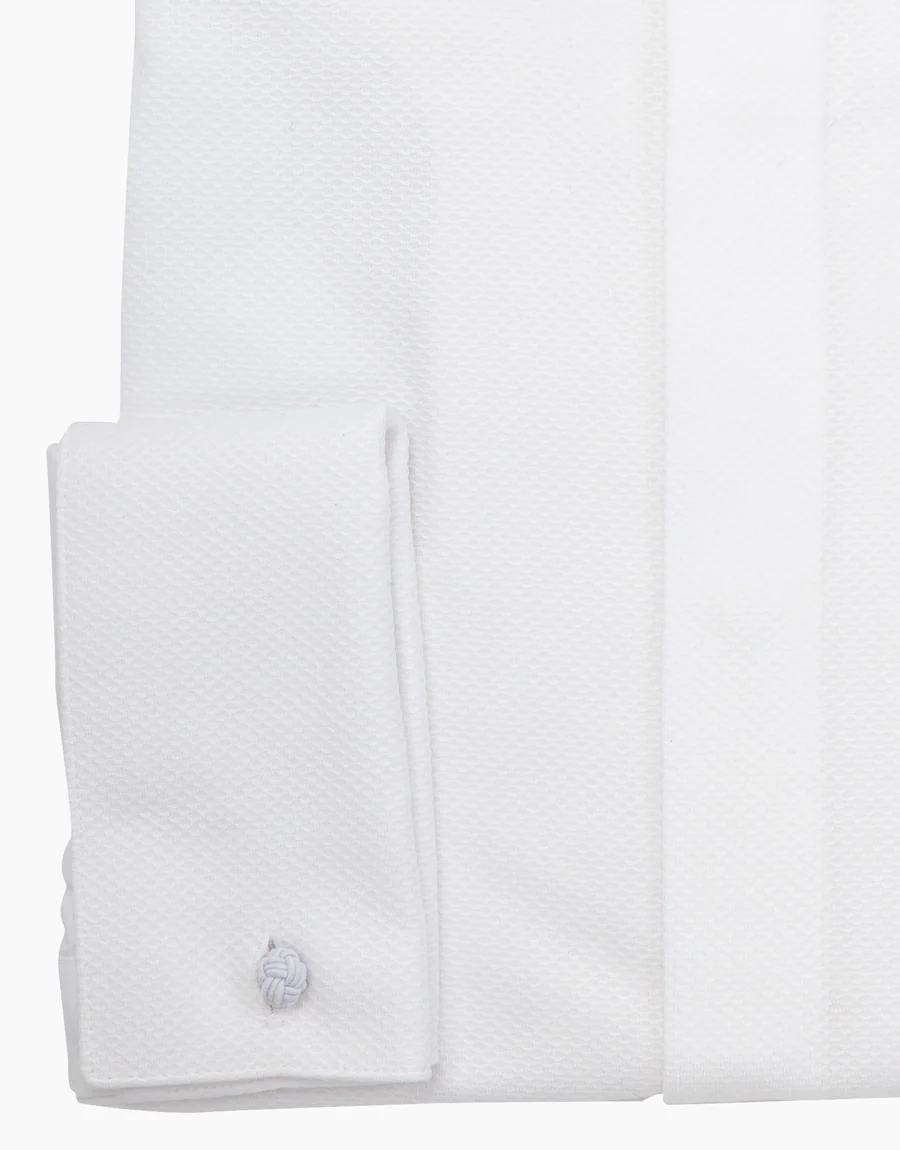 Avalon White Twill Formal Shirt with Marcella Bib and Cuffs - Image 10
