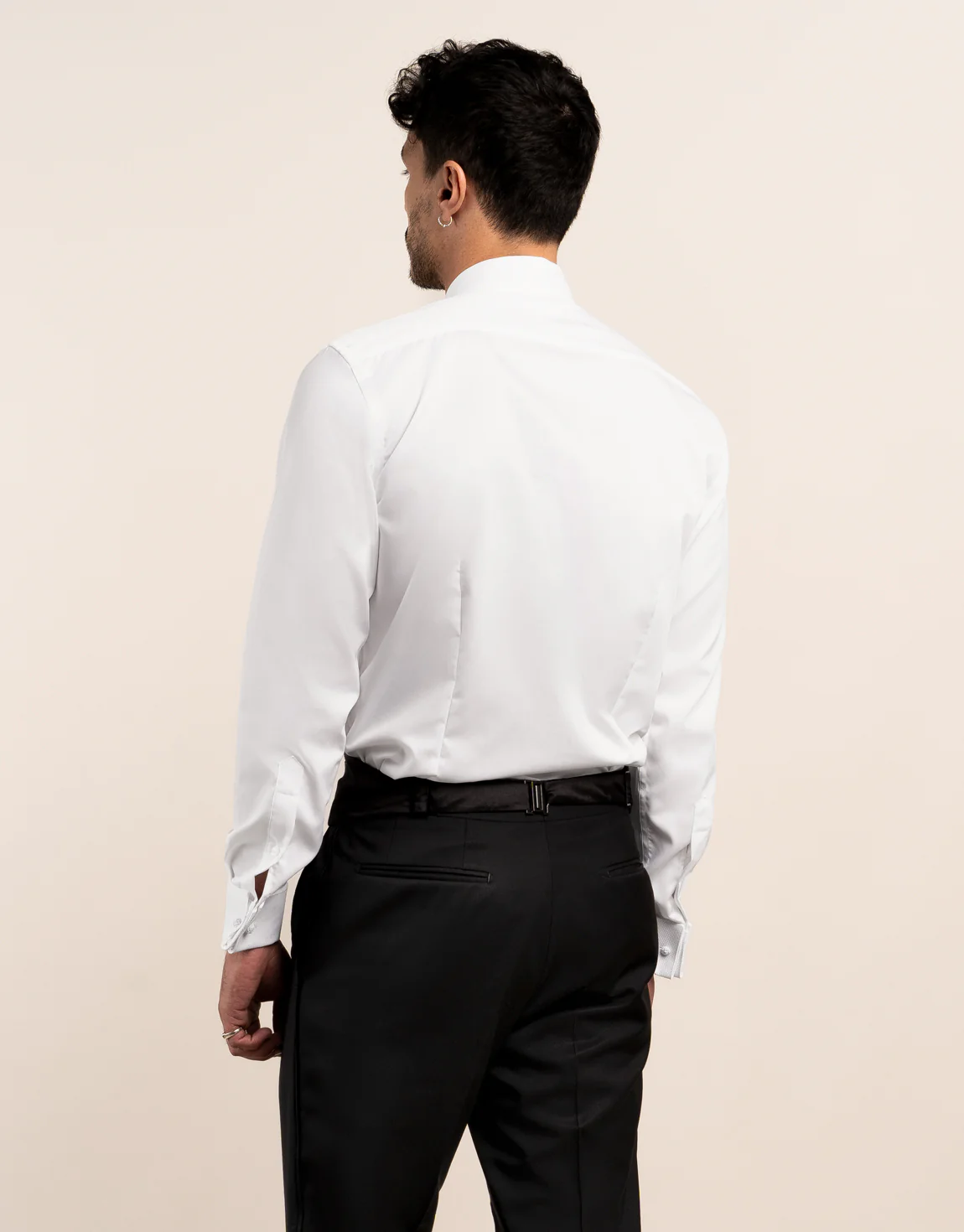 Avalon White Twill Formal Shirt with Marcella Bib and Cuffs - Image 6