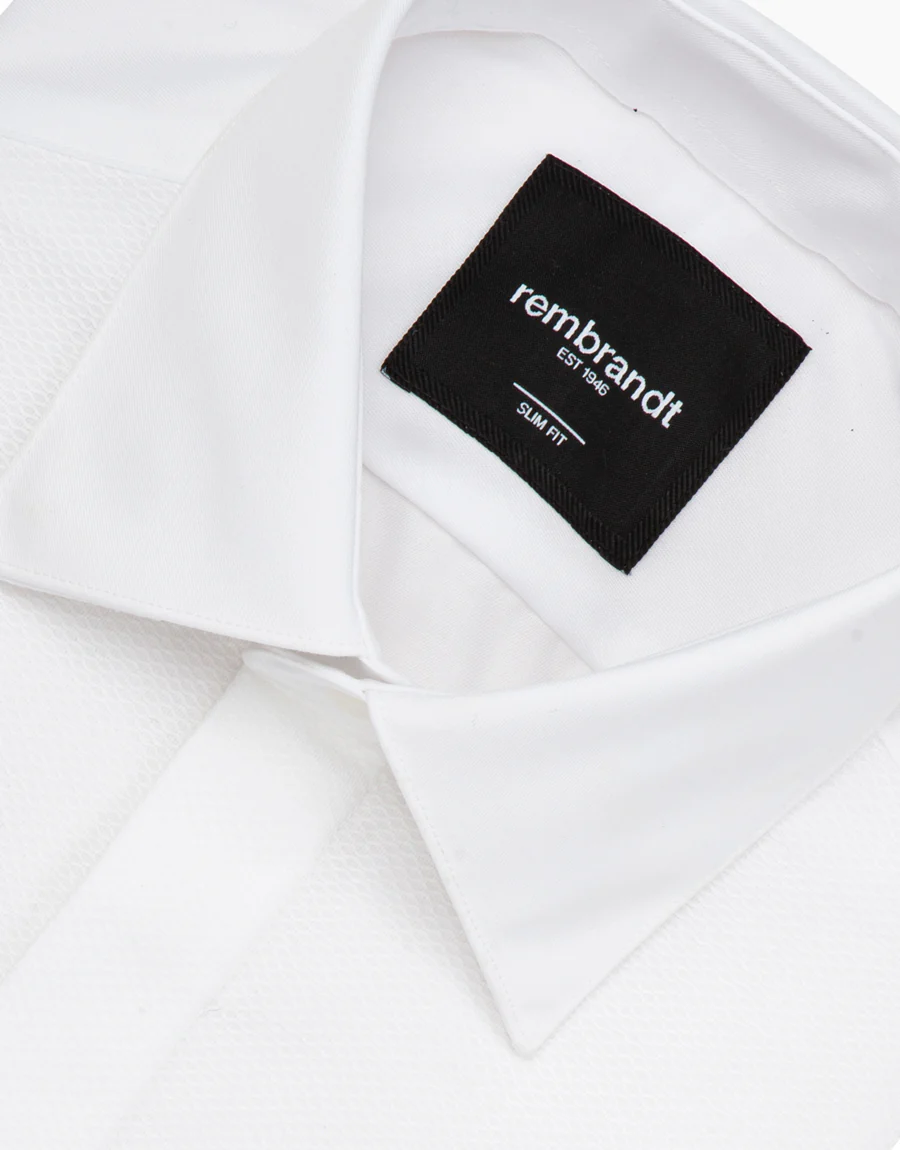 Avalon White Twill Formal Shirt with Marcella Bib and Cuffs - Image 9
