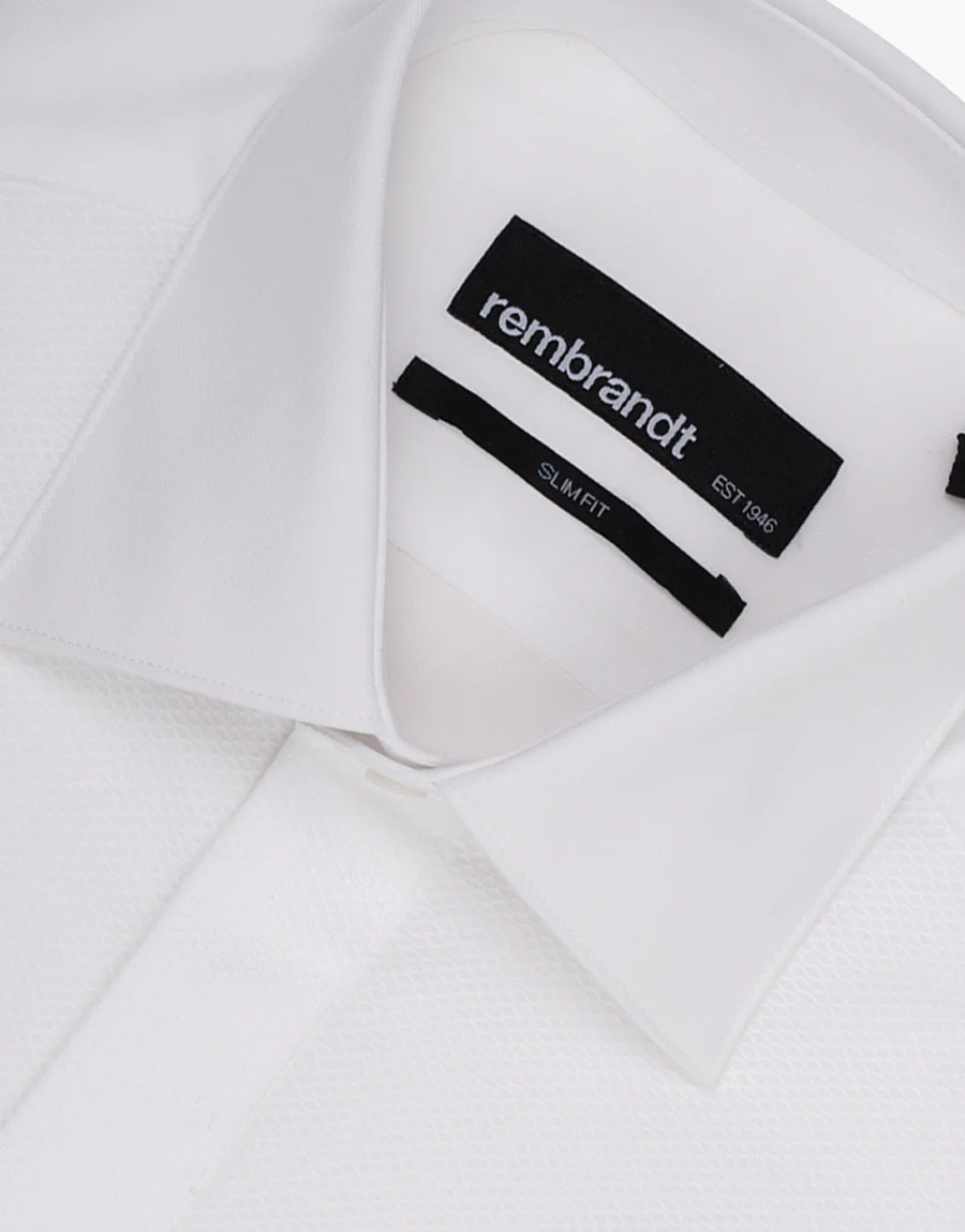 Hire Avalon White Twill Formal Shirt with Marcella Bib and Cuffs - Image 6