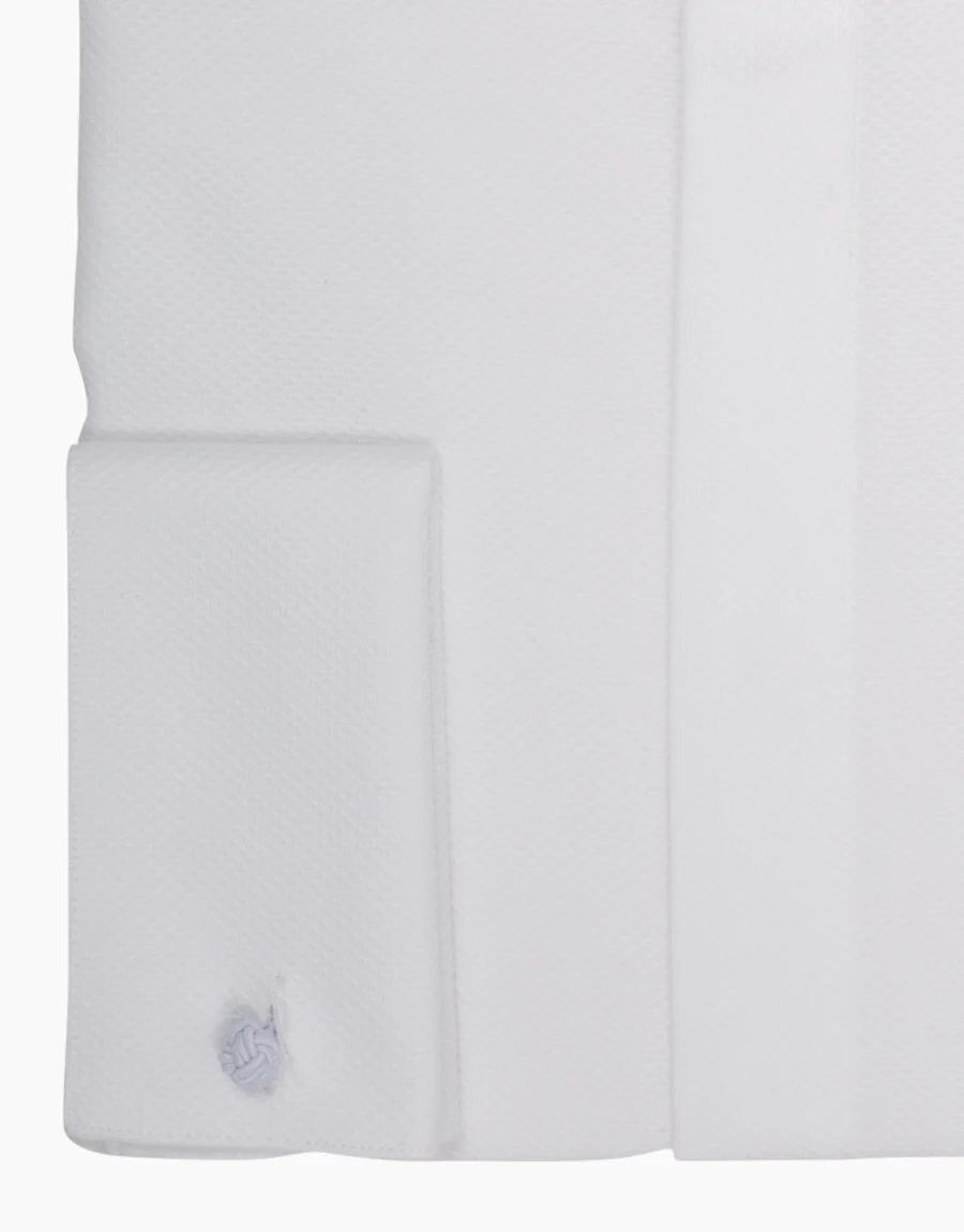 Hire Avalon White Twill Formal Shirt with Marcella Bib and Cuffs - Image 7