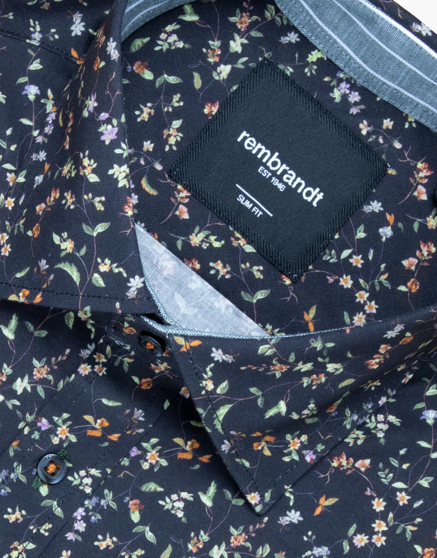 Barbican Black MicroFloral Print Shirt - Image 5