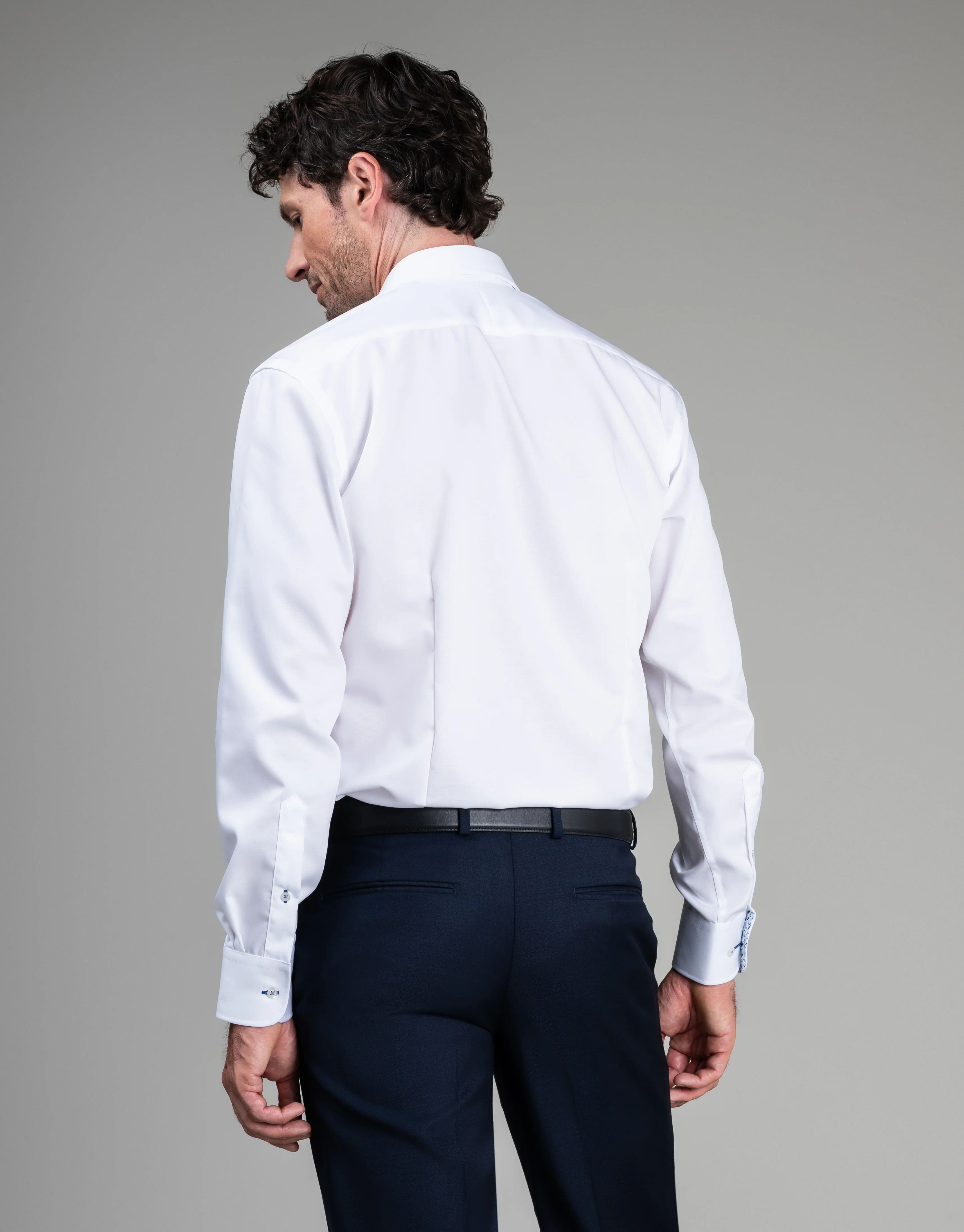Barbican White Twill Smart Casual Shirt - Image 3