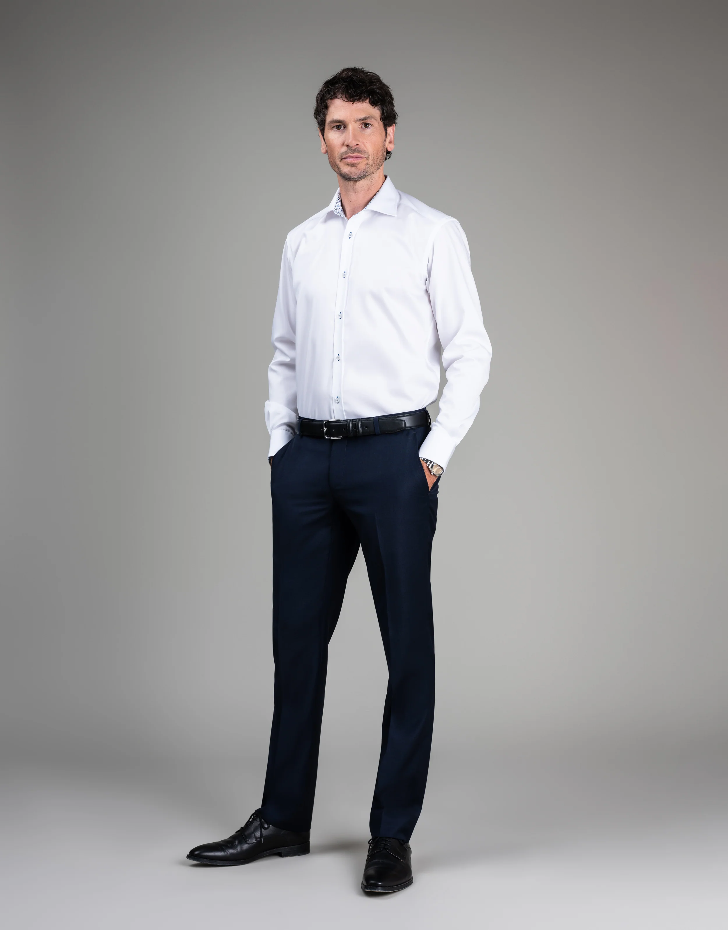 Barbican White Twill Smart Casual Shirt - Image 4