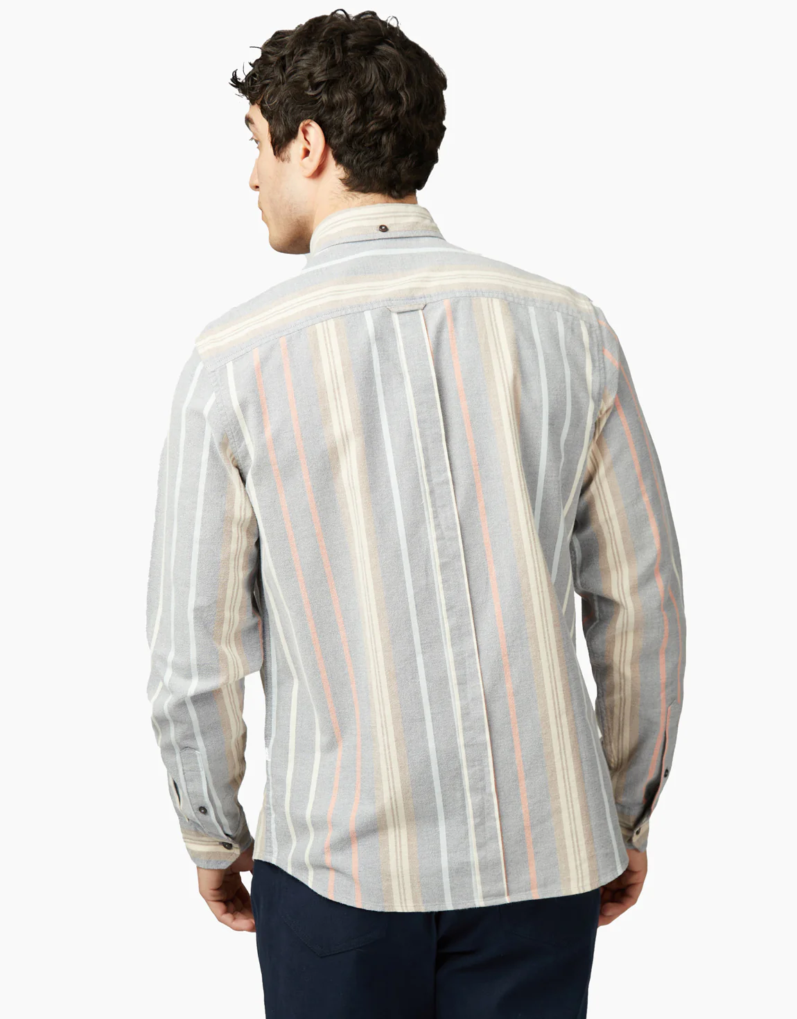 Ben Sherman Asymmetric Striped Oxford Indigo Shirt - Image 2