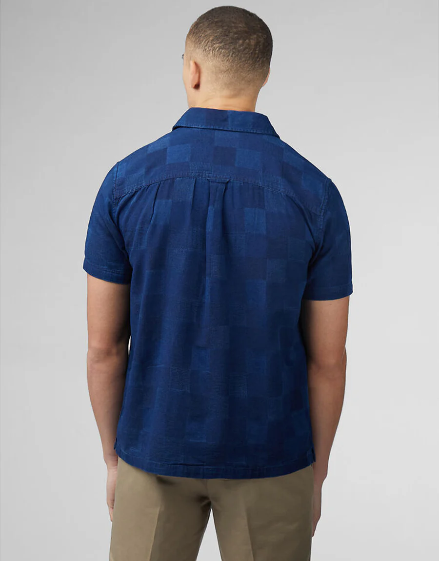 Ben Sherman Indigo Check Dark Navy Short Sleeve Shirt - Image 3