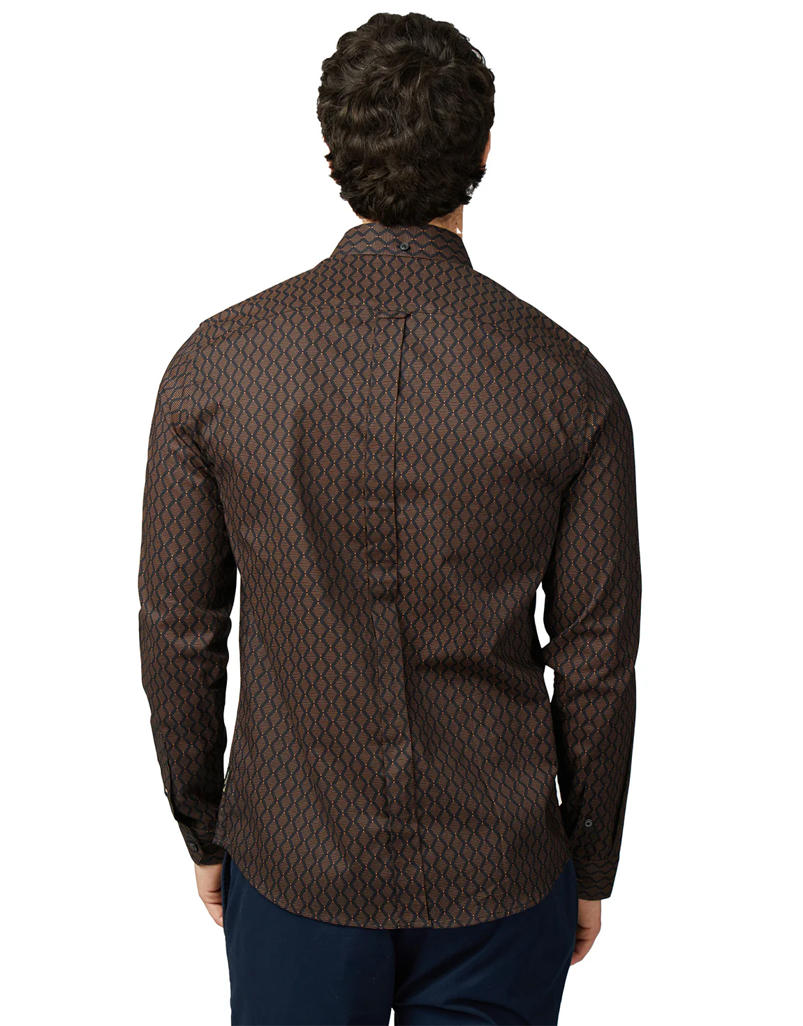Ben Sherman Linear Geo Print Black Shirt - Image 3