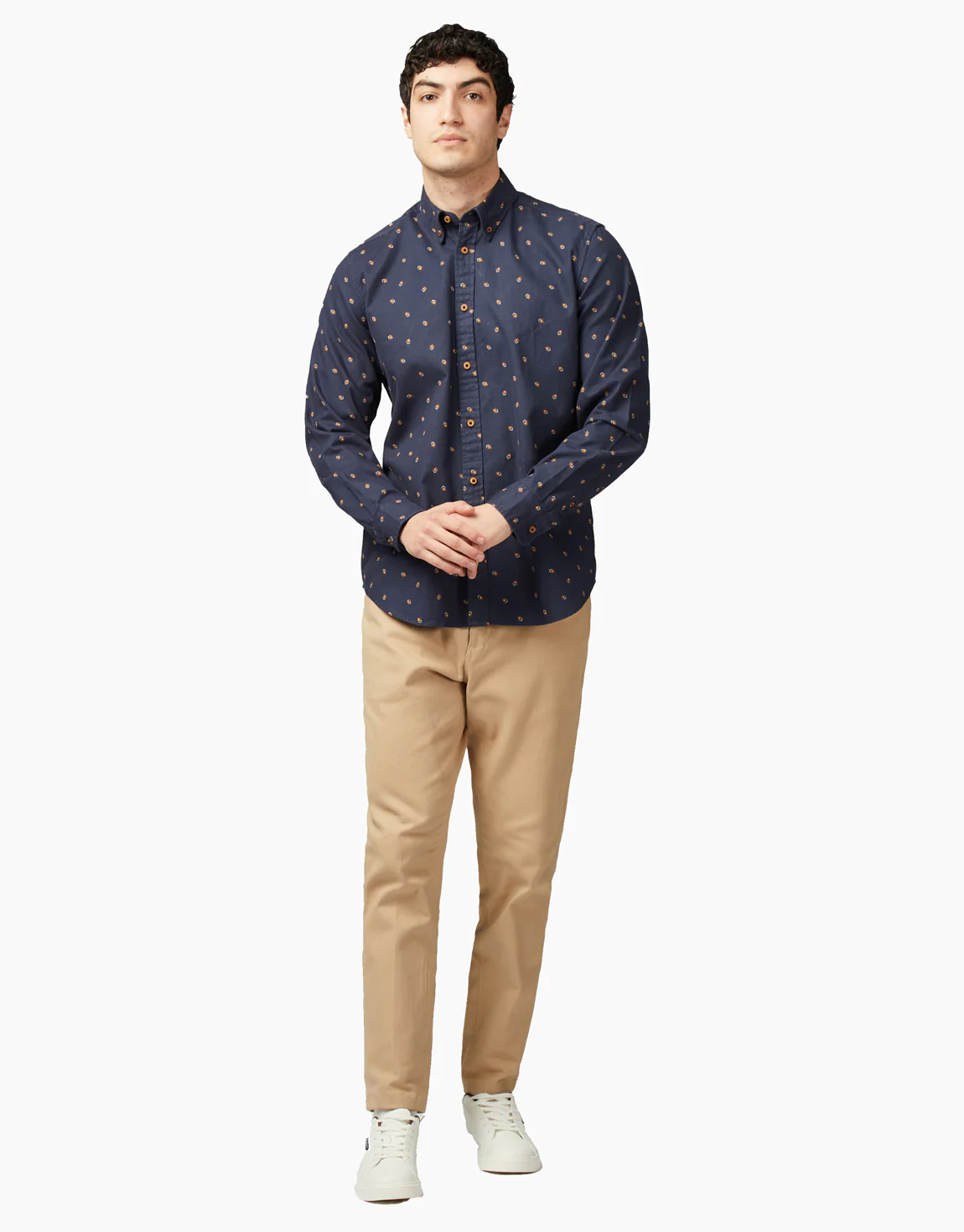 Ben Sherman Scattered Geo Brushed Twill Indigo Shirt - Image 2