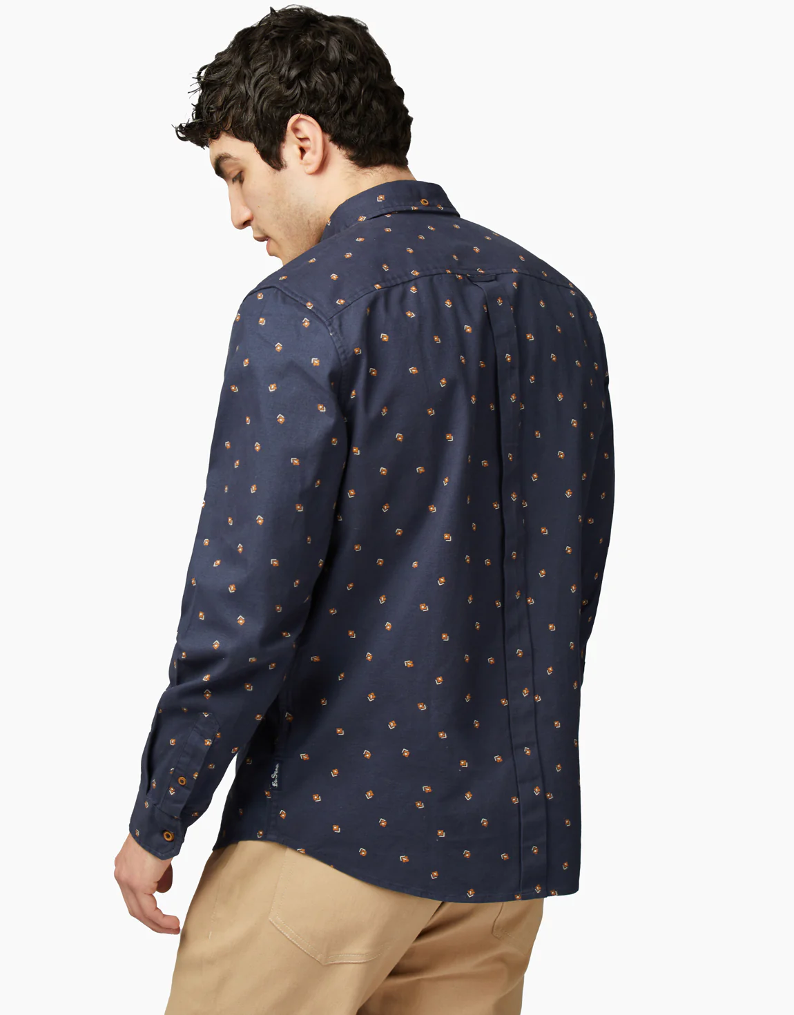 Ben Sherman Scattered Geo Brushed Twill Indigo Shirt - Image 3