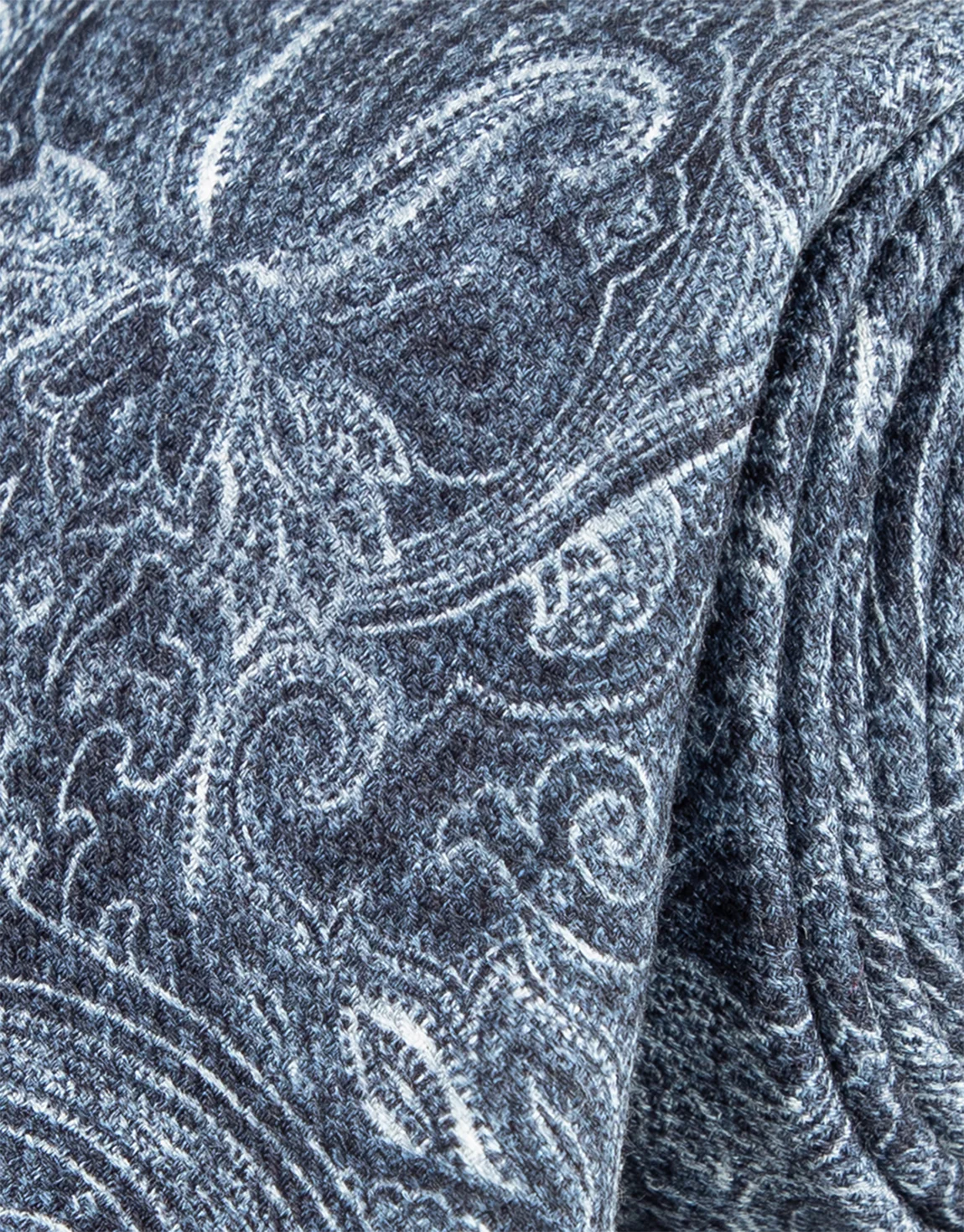 Blue Paisley Print Silk Tie - Image 2