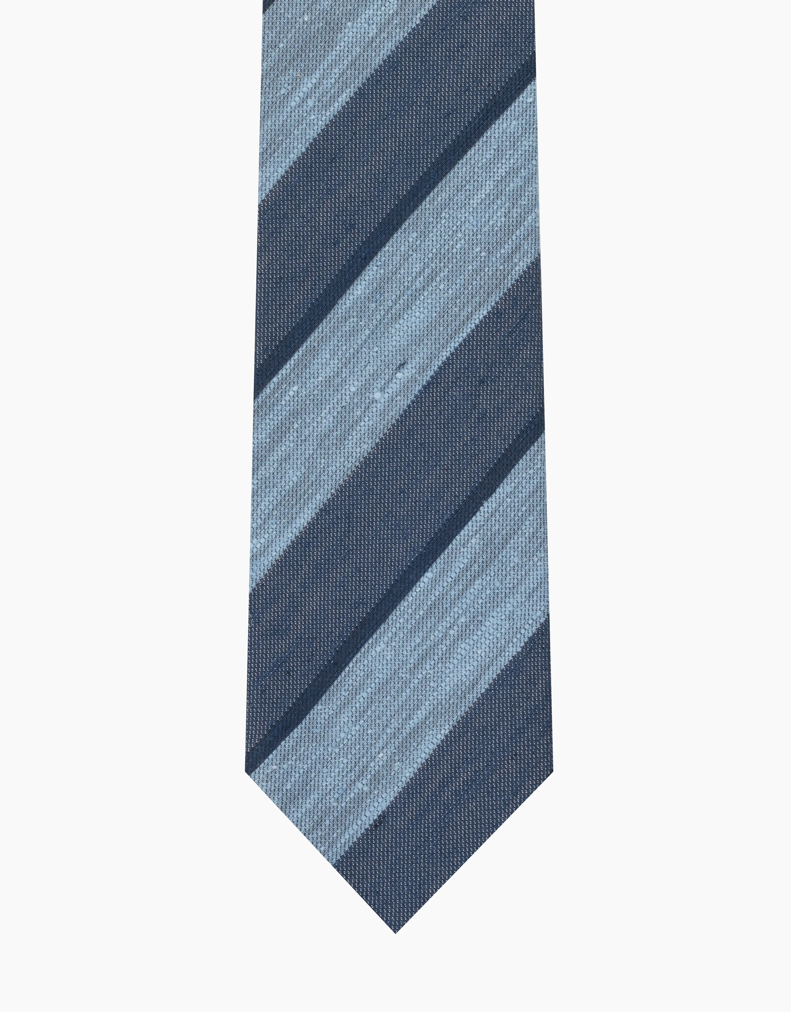 Blue & Sky Stripe Italian Silk Tie - Image 3