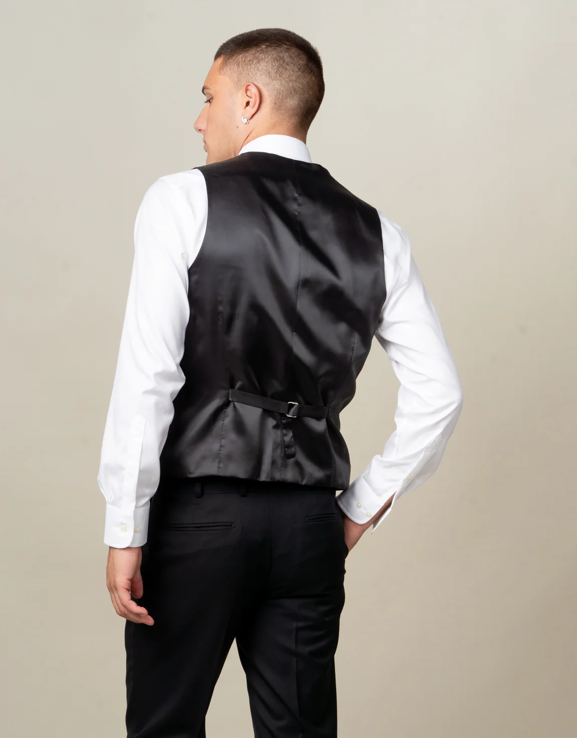 Churchill Jet Black Waistcoat - Image 4