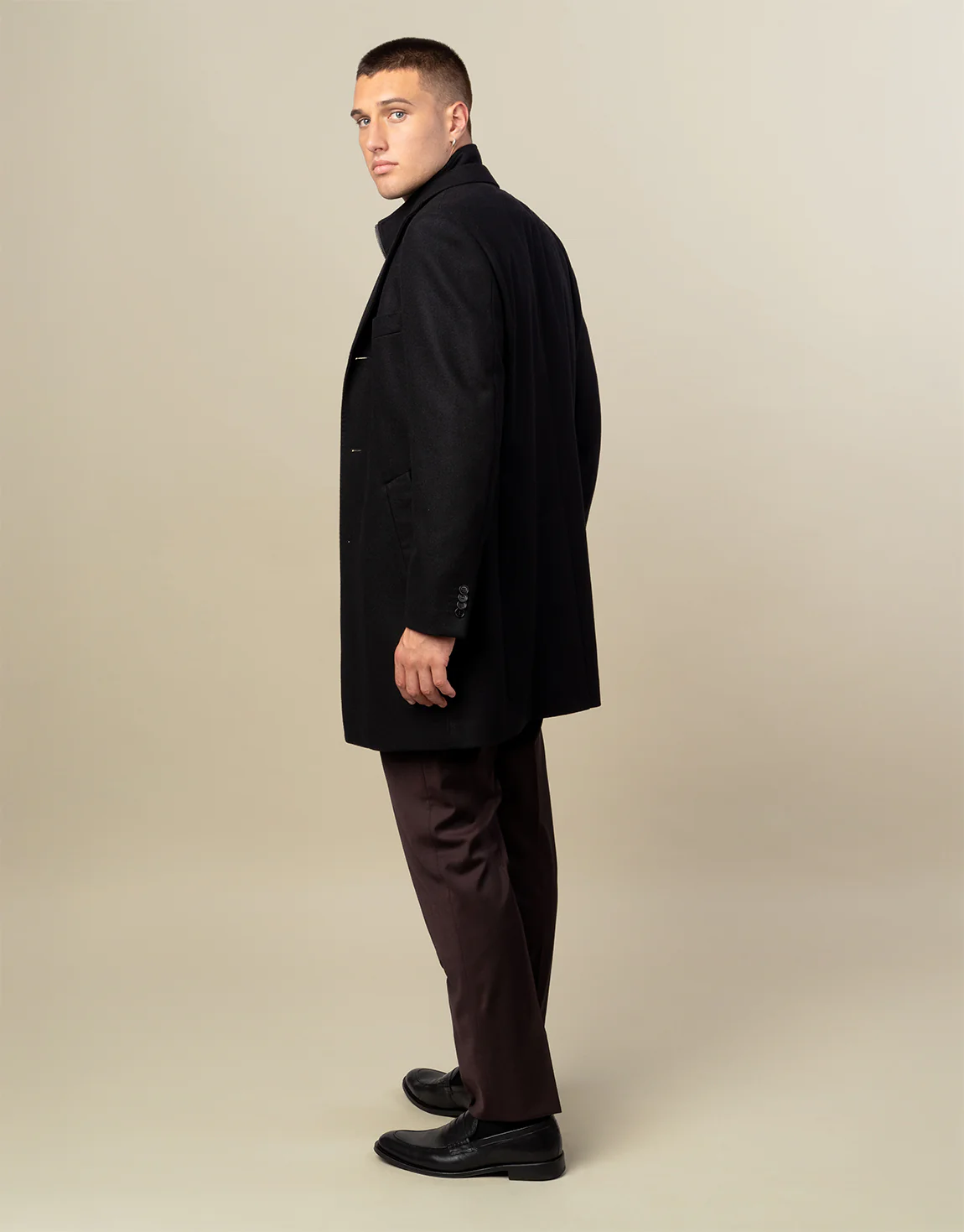 Compton Black Overcoat - Image 4