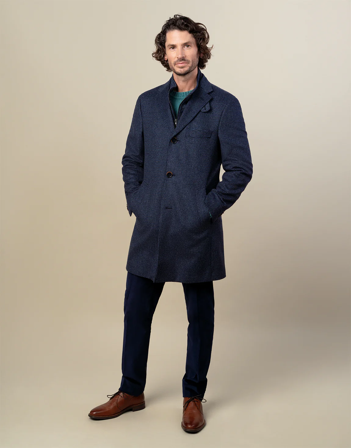 Compton Blue Houndstooth Overcoat - Image 3