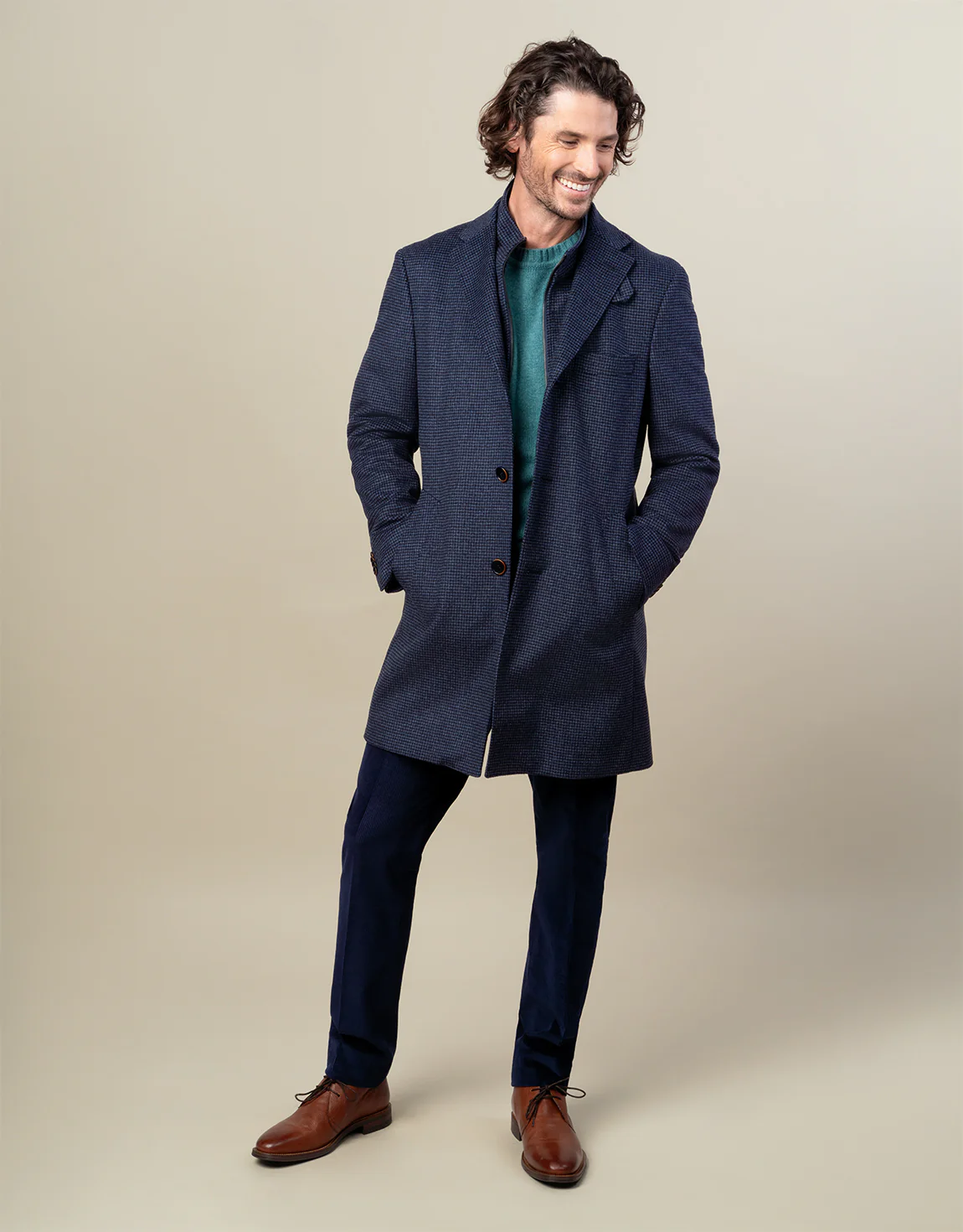 Compton Blue Houndstooth Overcoat - Image 4