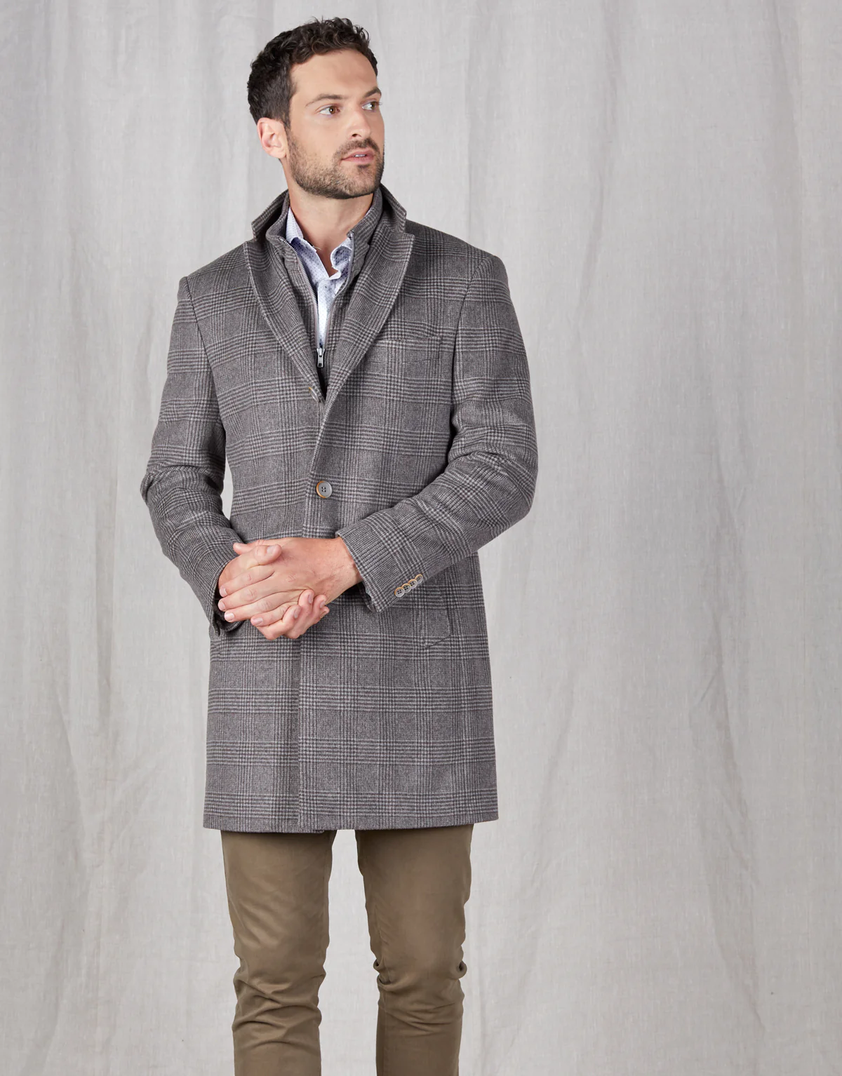Compton Brown Check Overcoat - Image 8