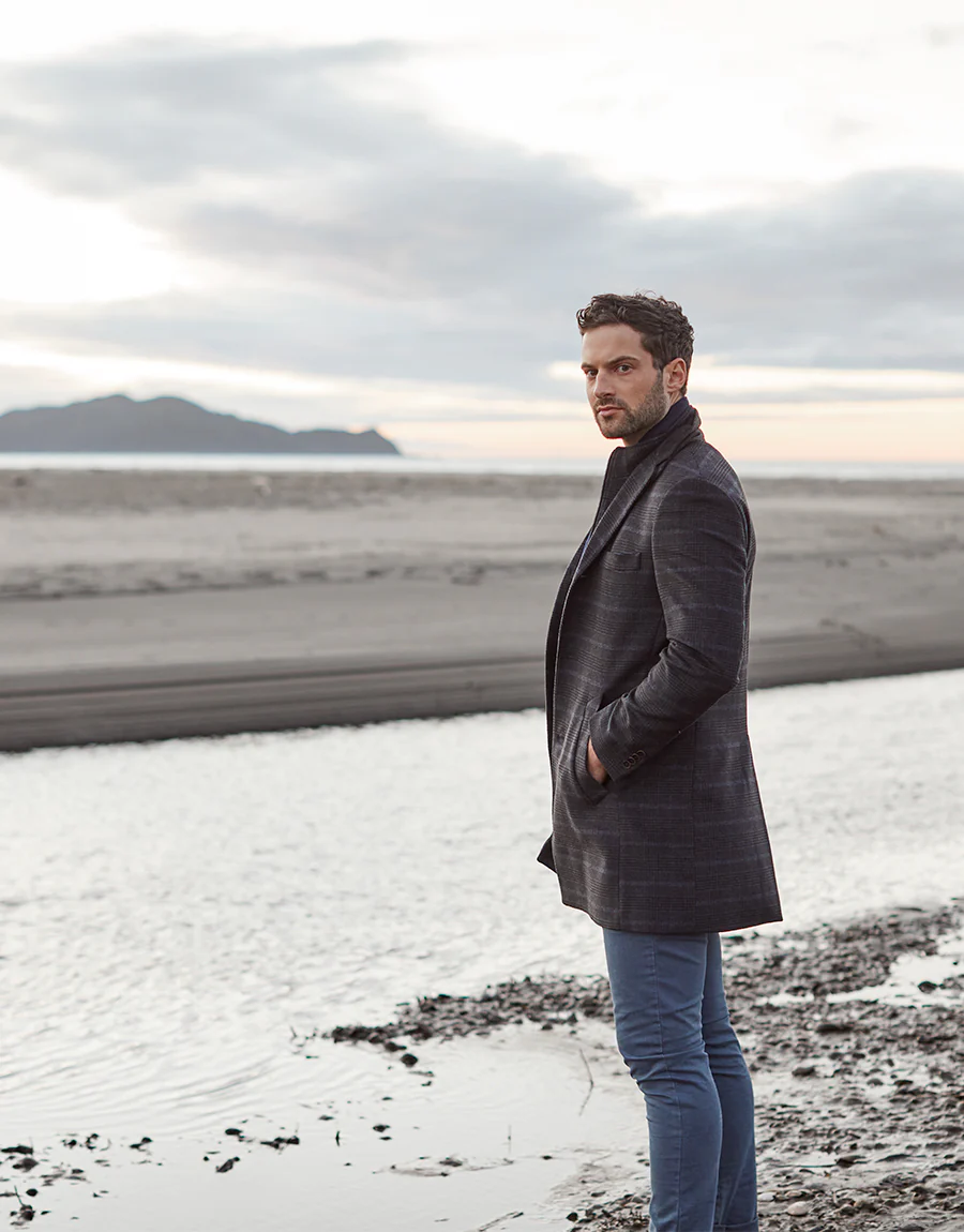 Compton Charcoal Check Overcoat - Image 5