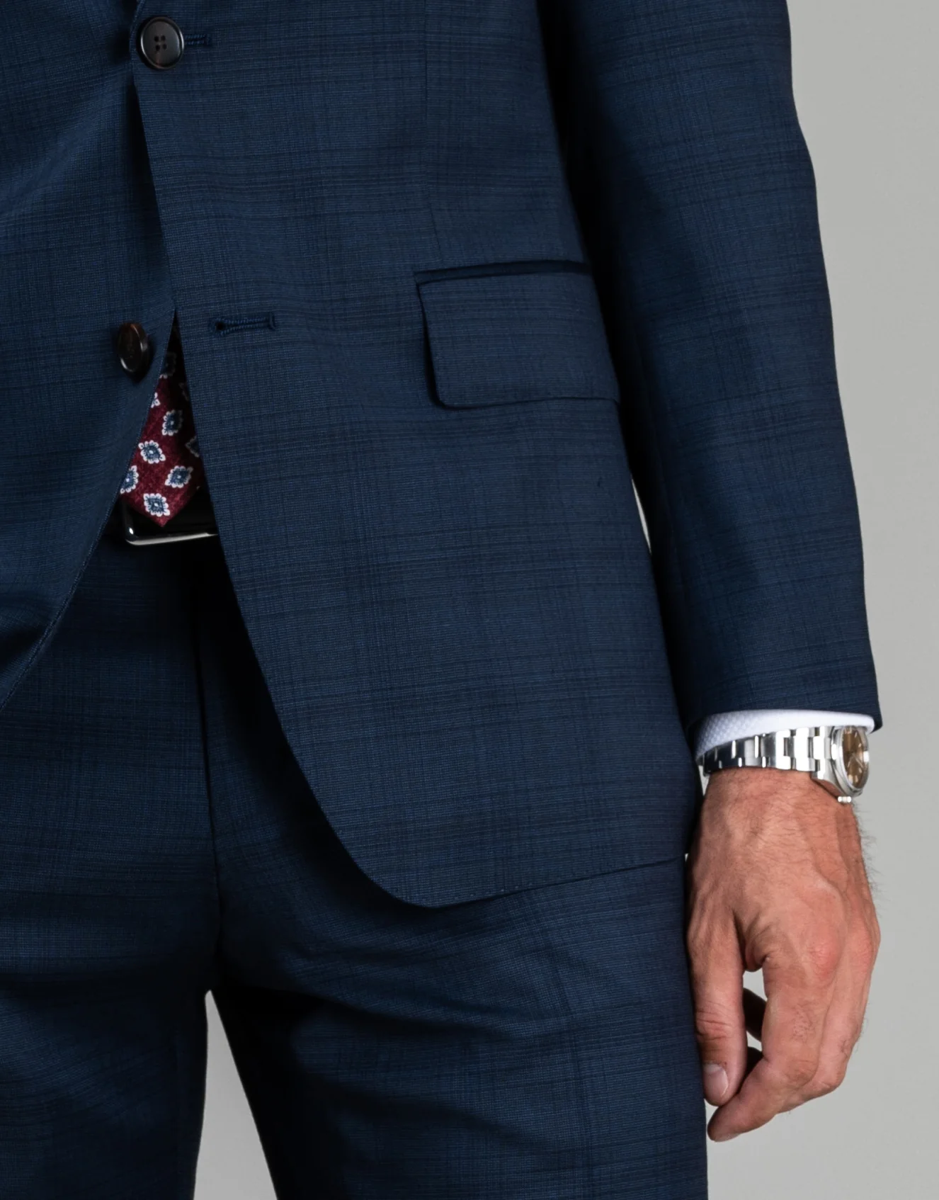 Cooper Blue Check Suit Jacket - Image 6