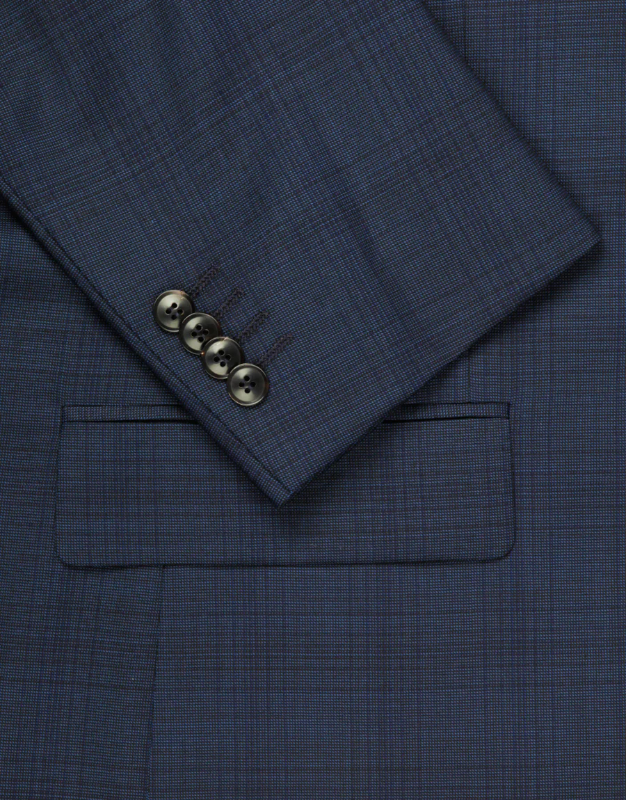 Cooper Blue Check Suit Jacket - Image 7
