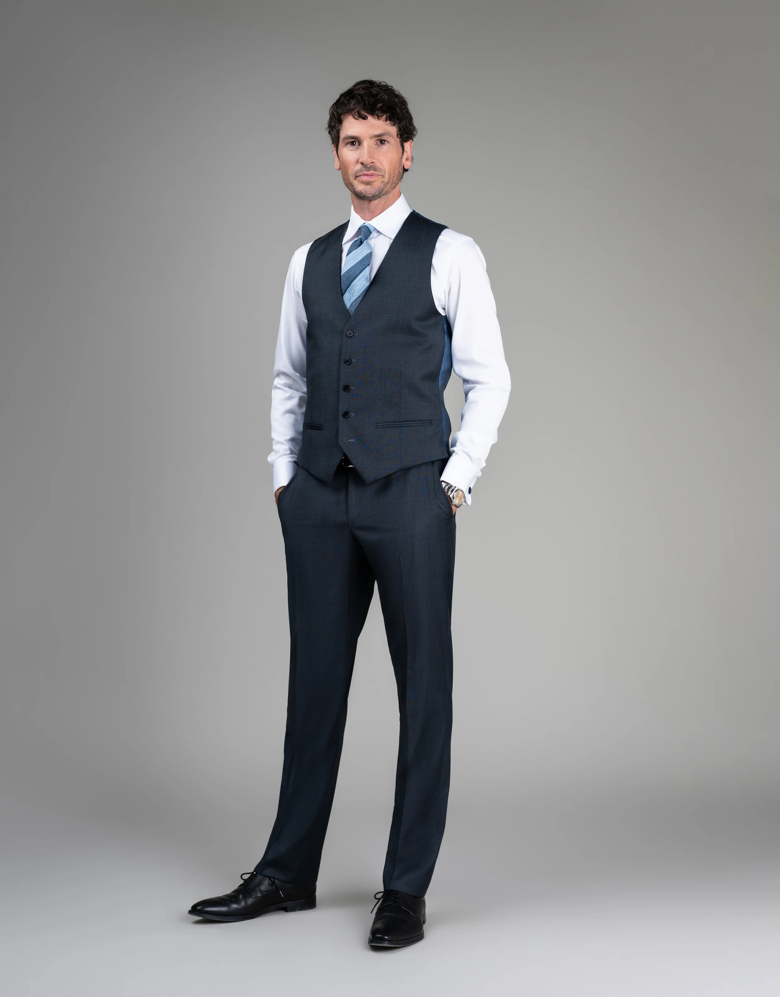 Cooper Steel Blue Nailhead Suit - Image 7