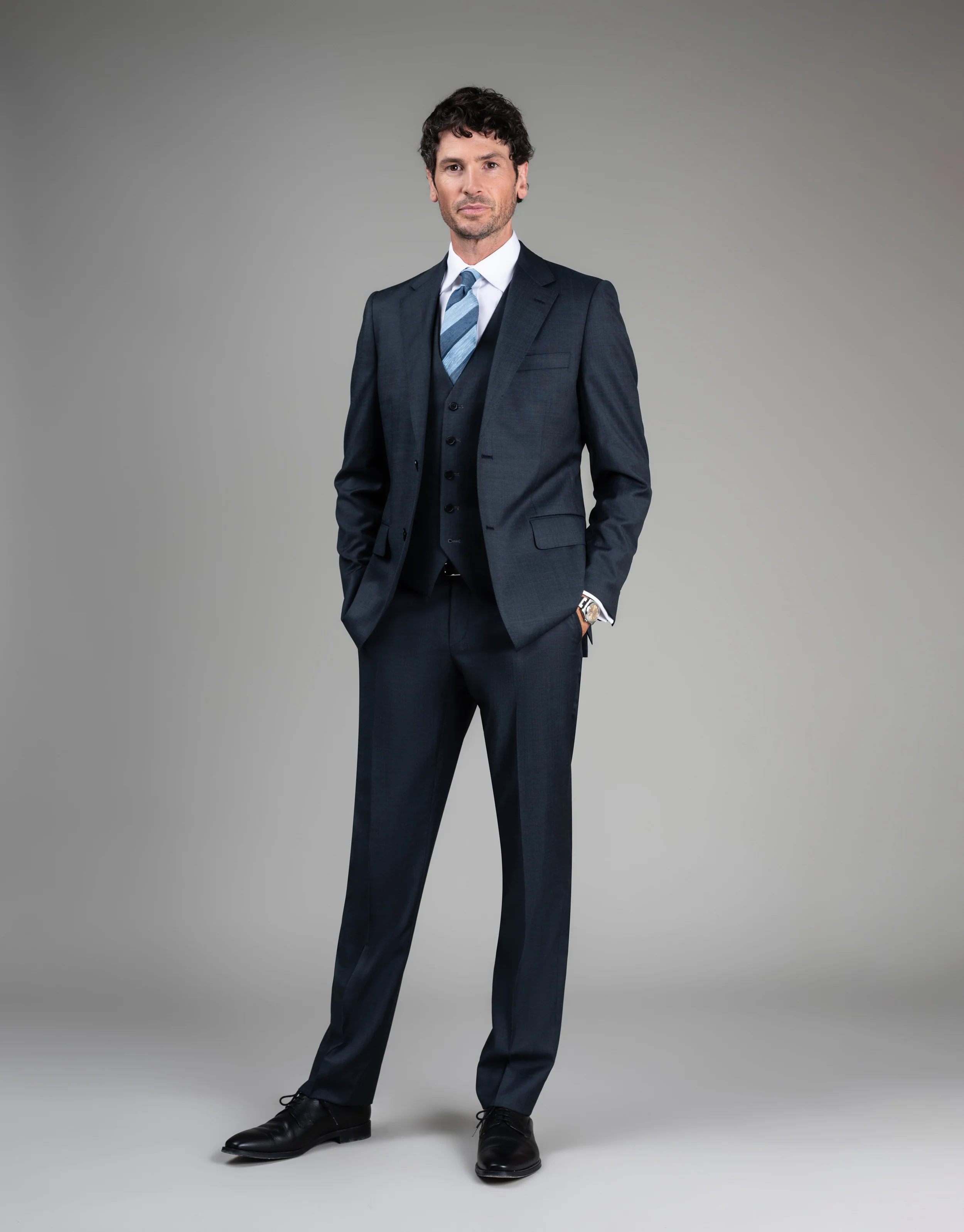 Cooper Steel Blue Nailhead Suit Jacket - Image 3