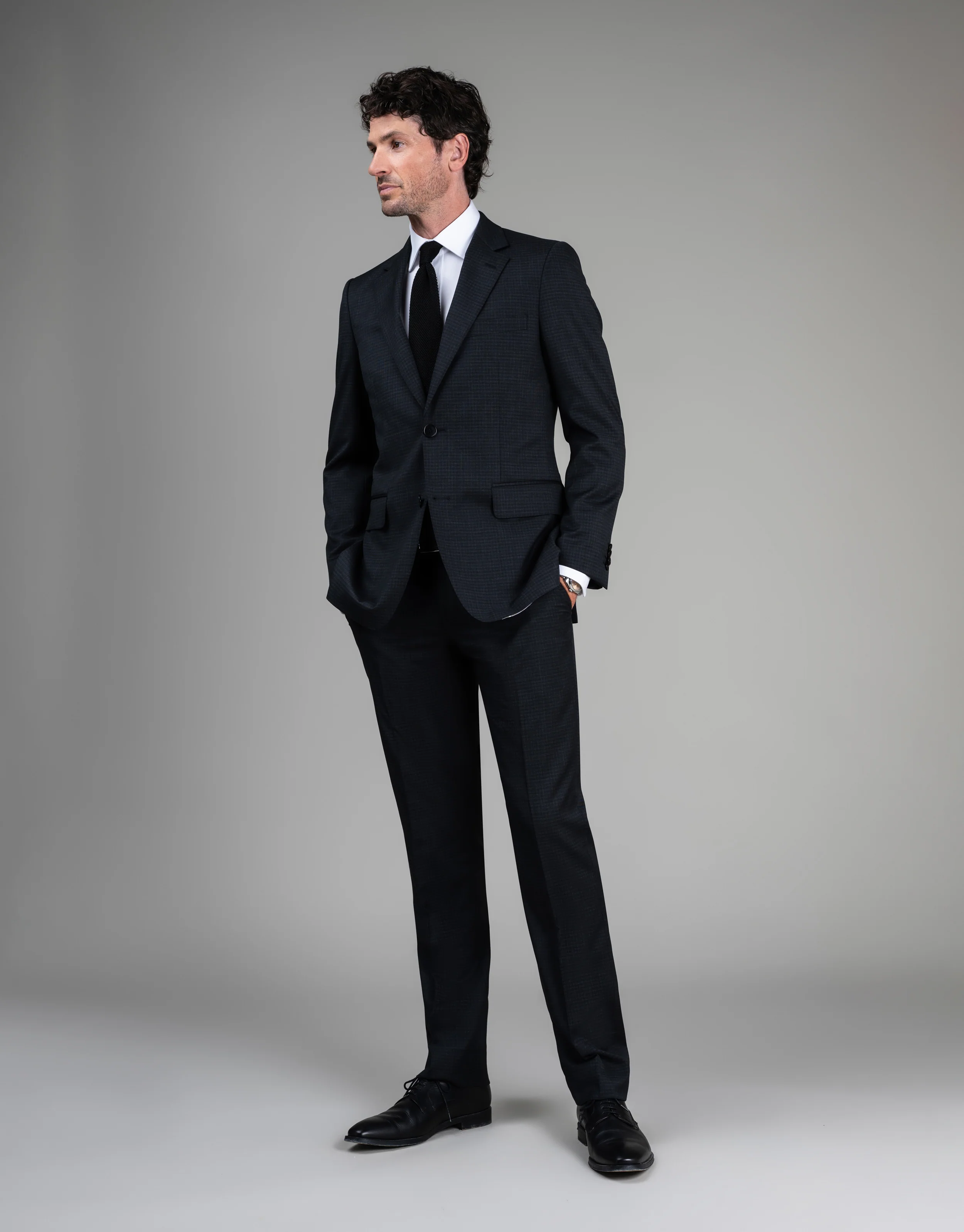 Cooper Charcoal Textured Check Suit