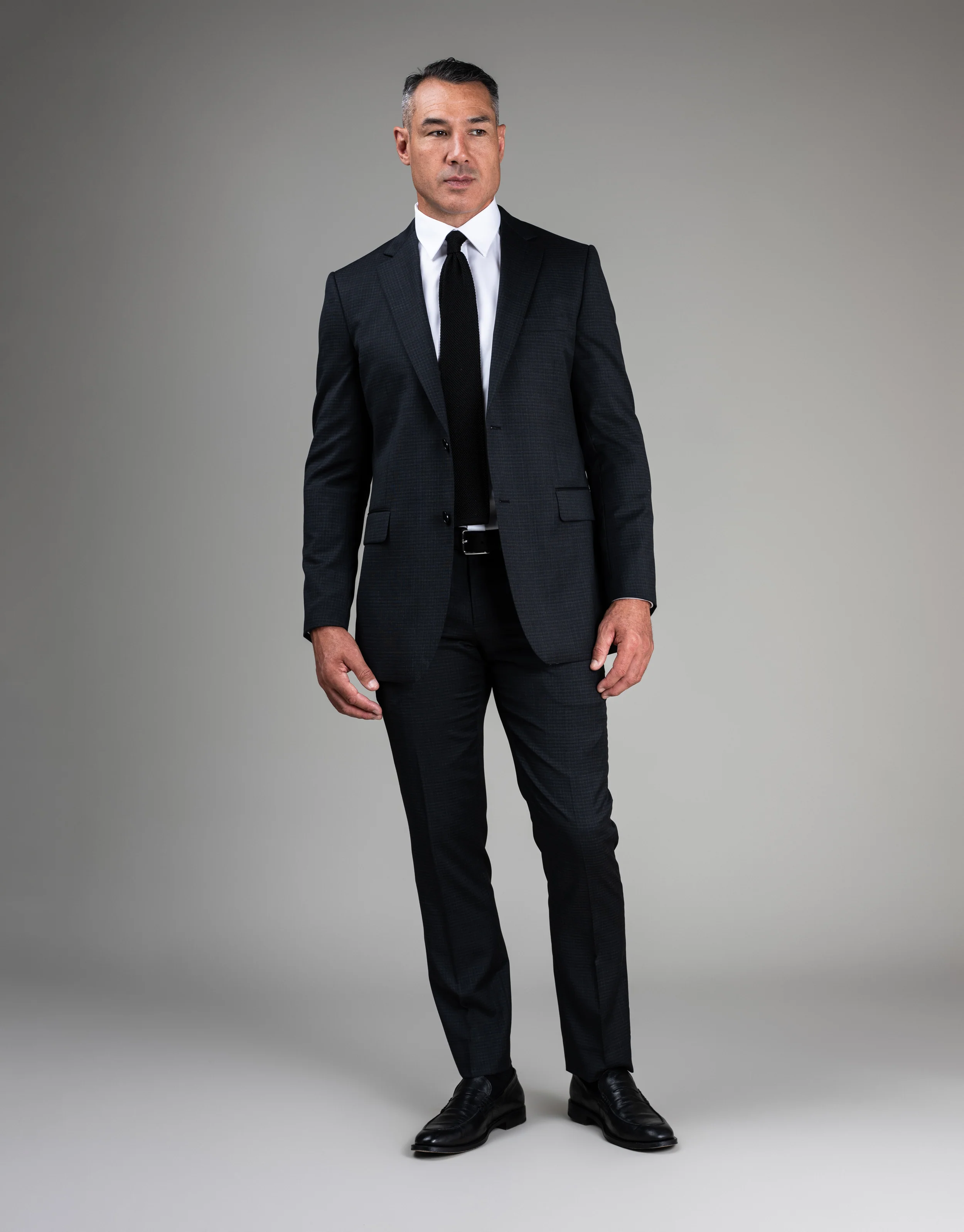 Cooper Charcoal Textured Check Suit - Image 2