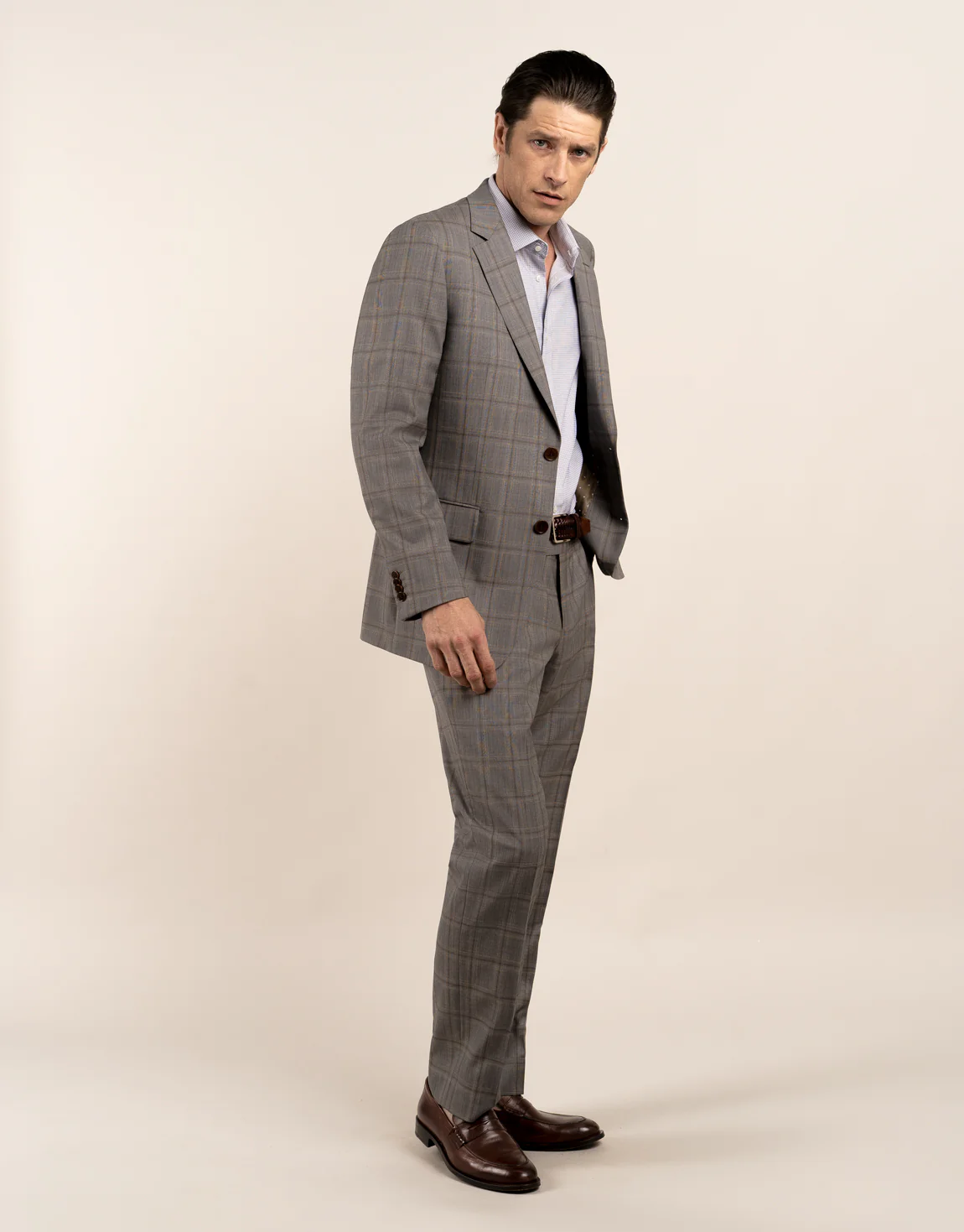 Cooper Grey and Brown Check Suit - Image 4