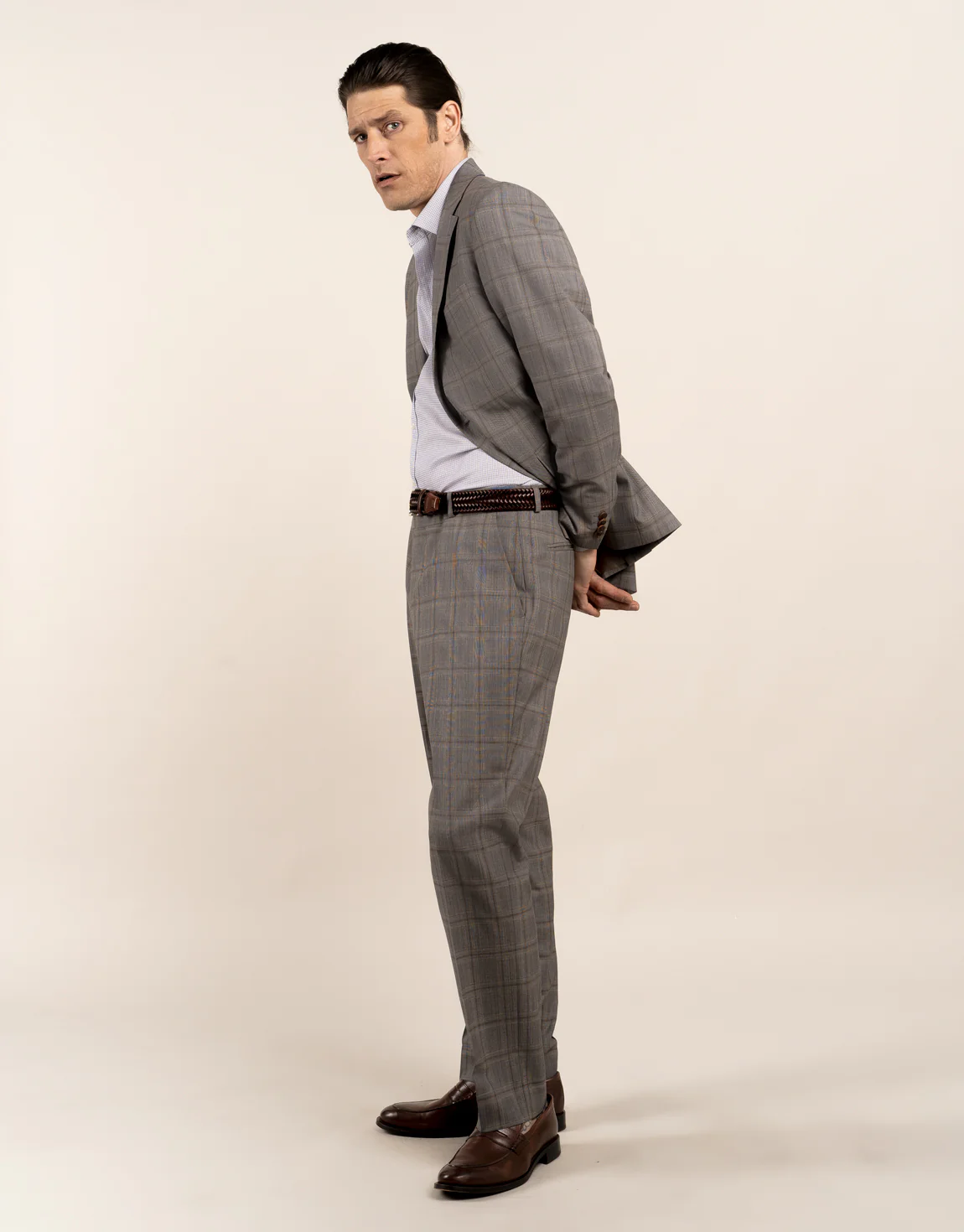 Cooper Grey and Brown Check Suit - Image 5