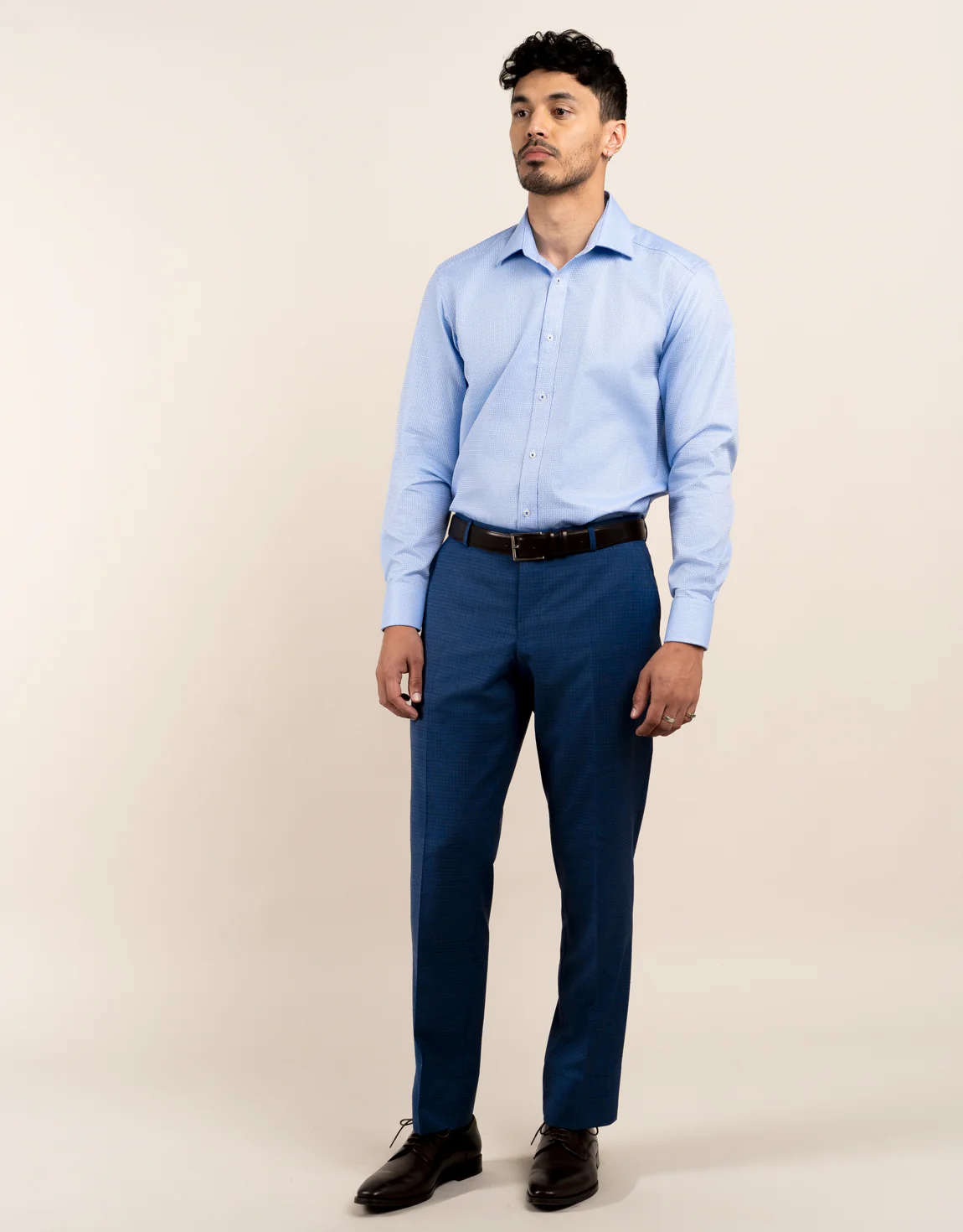Cooper Mid Blue Check Suit - Image 4