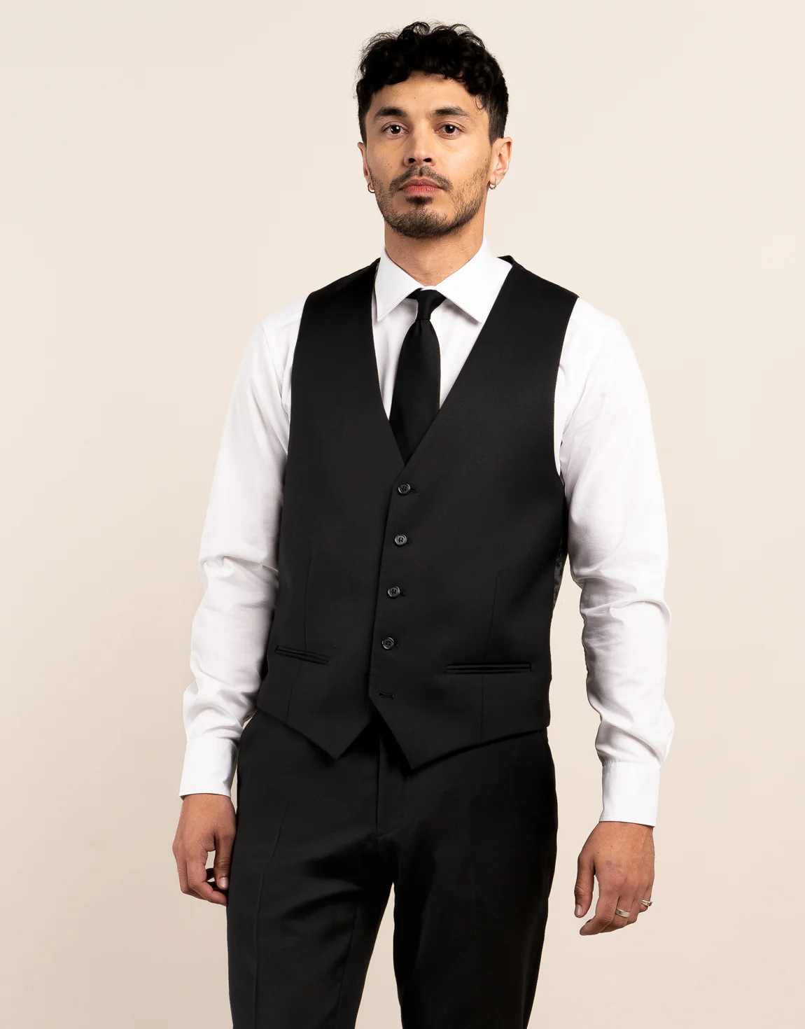 Hire Curtis Black Waistcoat