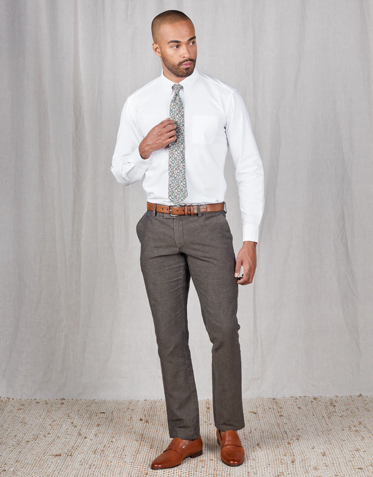 Enz Brown Birdseye Trouser - Image 3