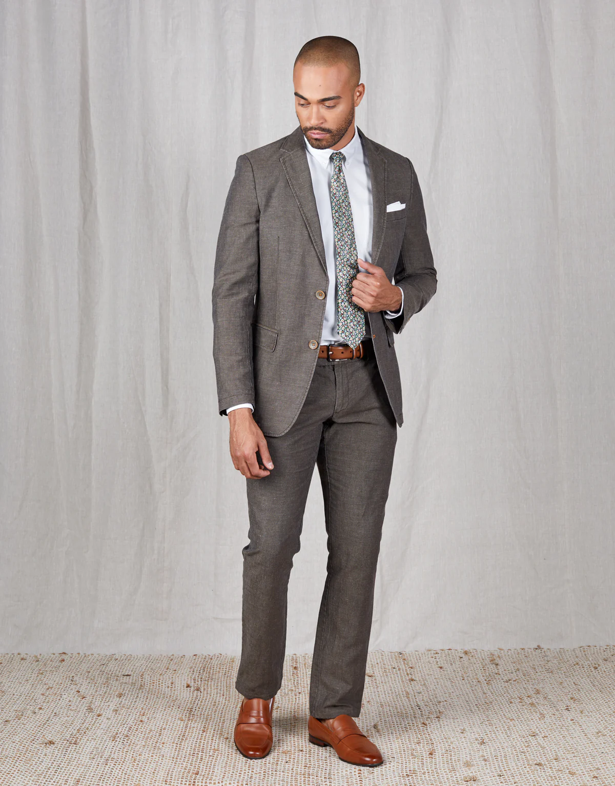Enz Brown Birdseye Trouser - Image 4