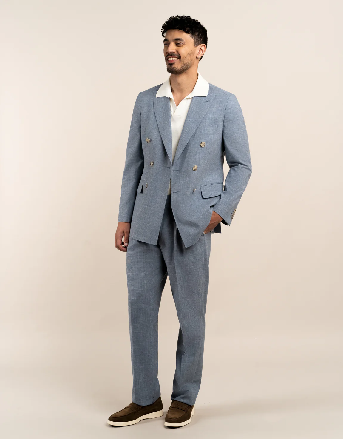 Evans Light Blue Houndstooth Trouser - Image 3