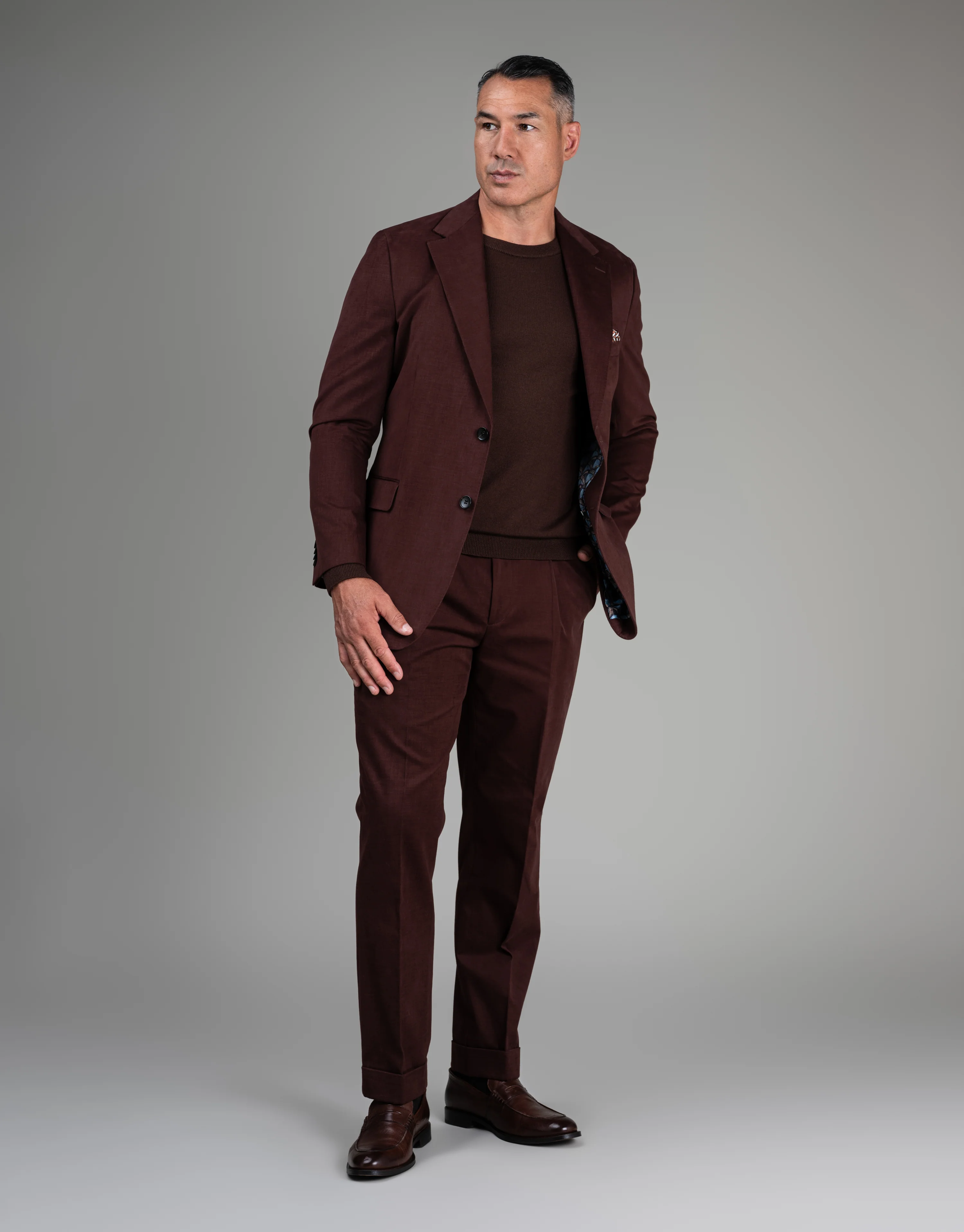 Evans Maroon Cotton-Cashmere Trouser - Image 4
