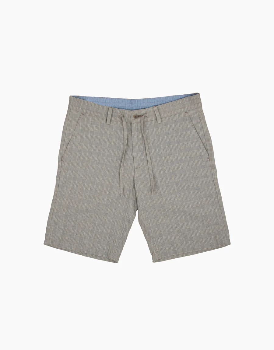 Island Beige & Grey Check Shorts - Image 6