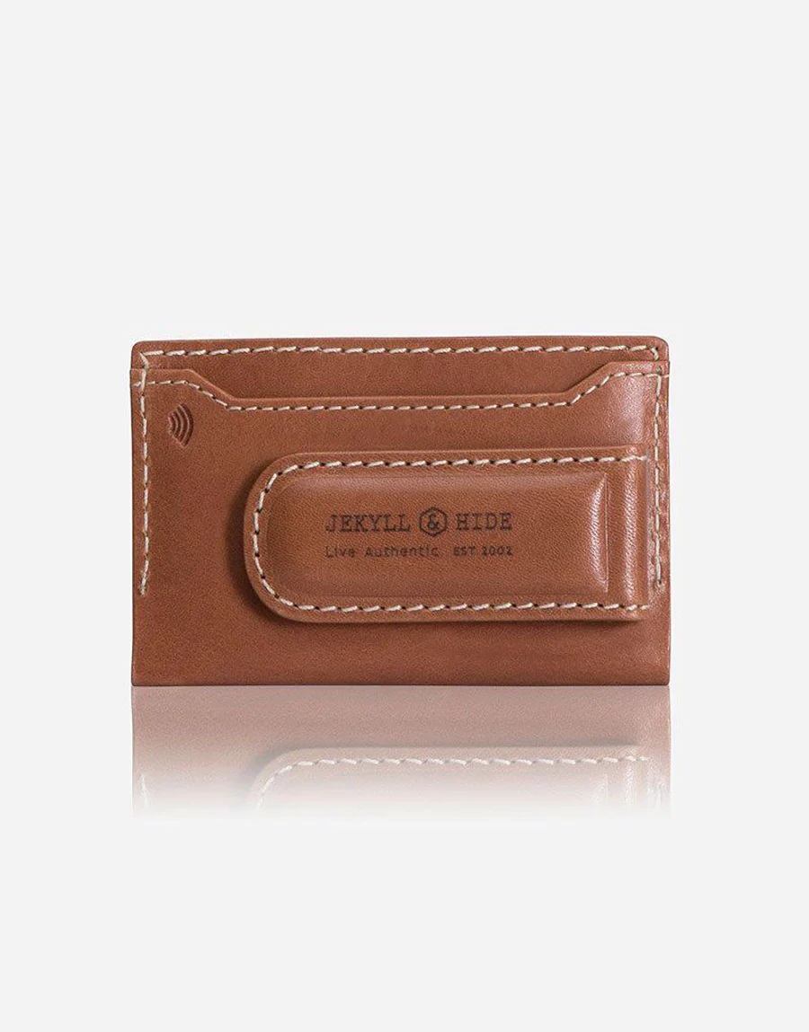 Jekyll & Hide Roma Card And Money Clip Holder Tan - Image 3