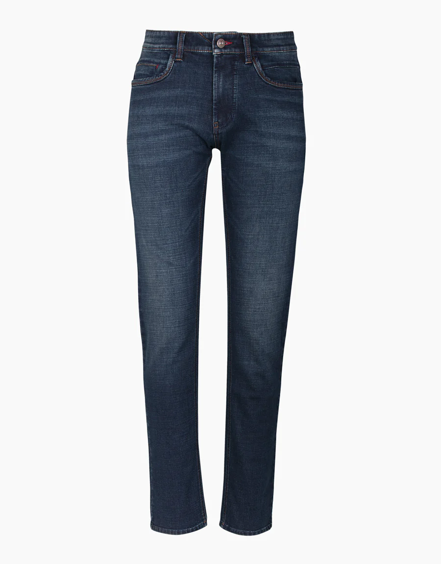 Kurt Dark Blue Washed & Faded Jeans - Image 6