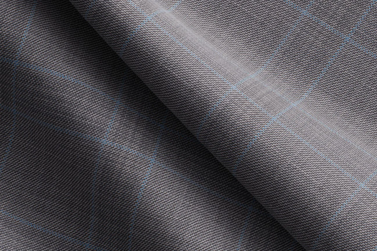Made To Measure Grey and Blue Check Trouser