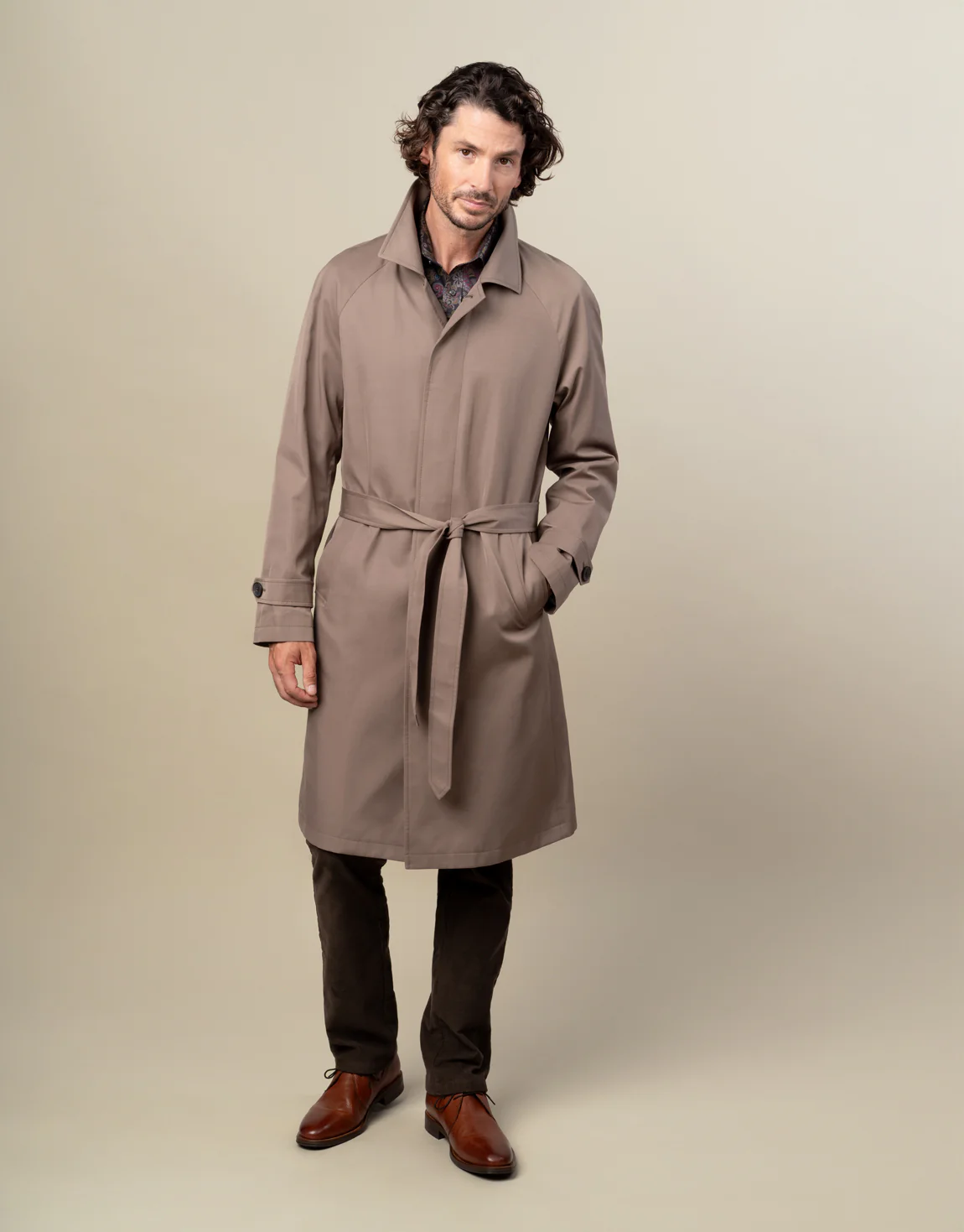 Loch Camel Brown Water Resistant Raglan Coat - Image 8