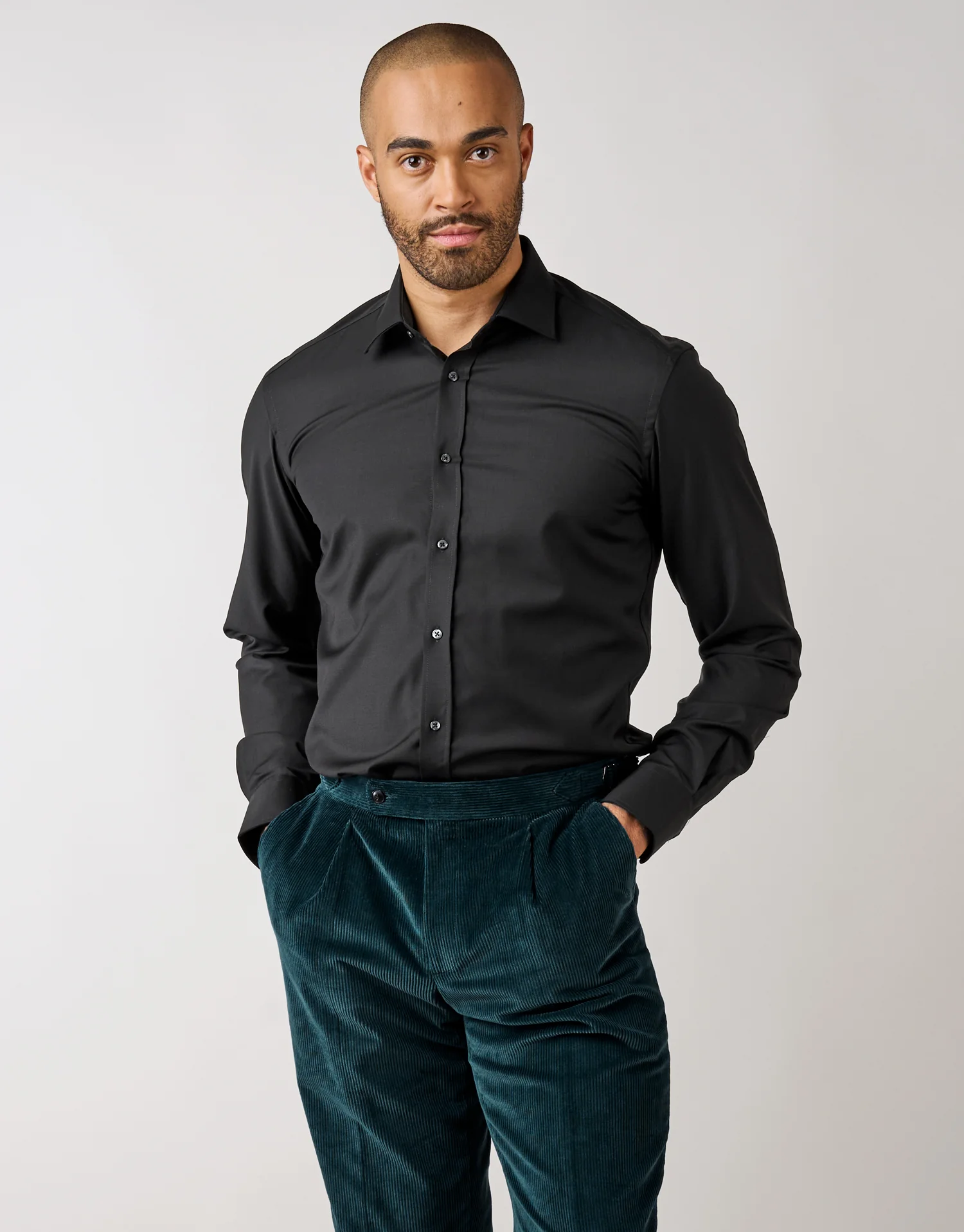 London Black Merino Wool Shirt - Image 3