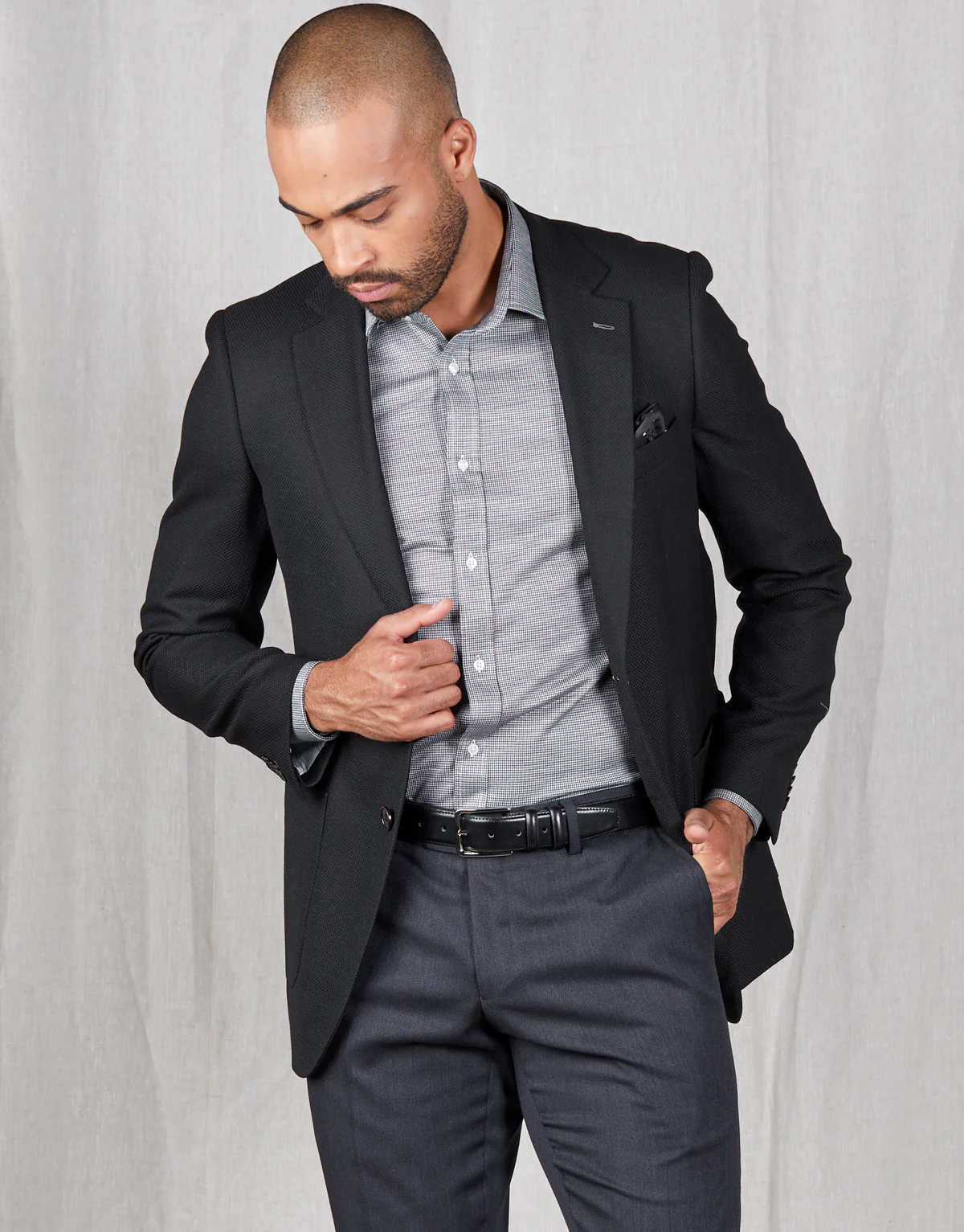 London Black & White Houndstooth Merino Shirt - Image 4