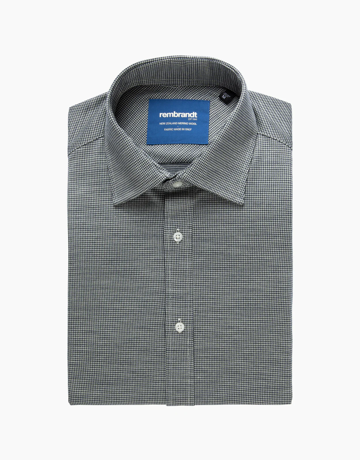 London Black & White Houndstooth Merino Shirt - Image 5
