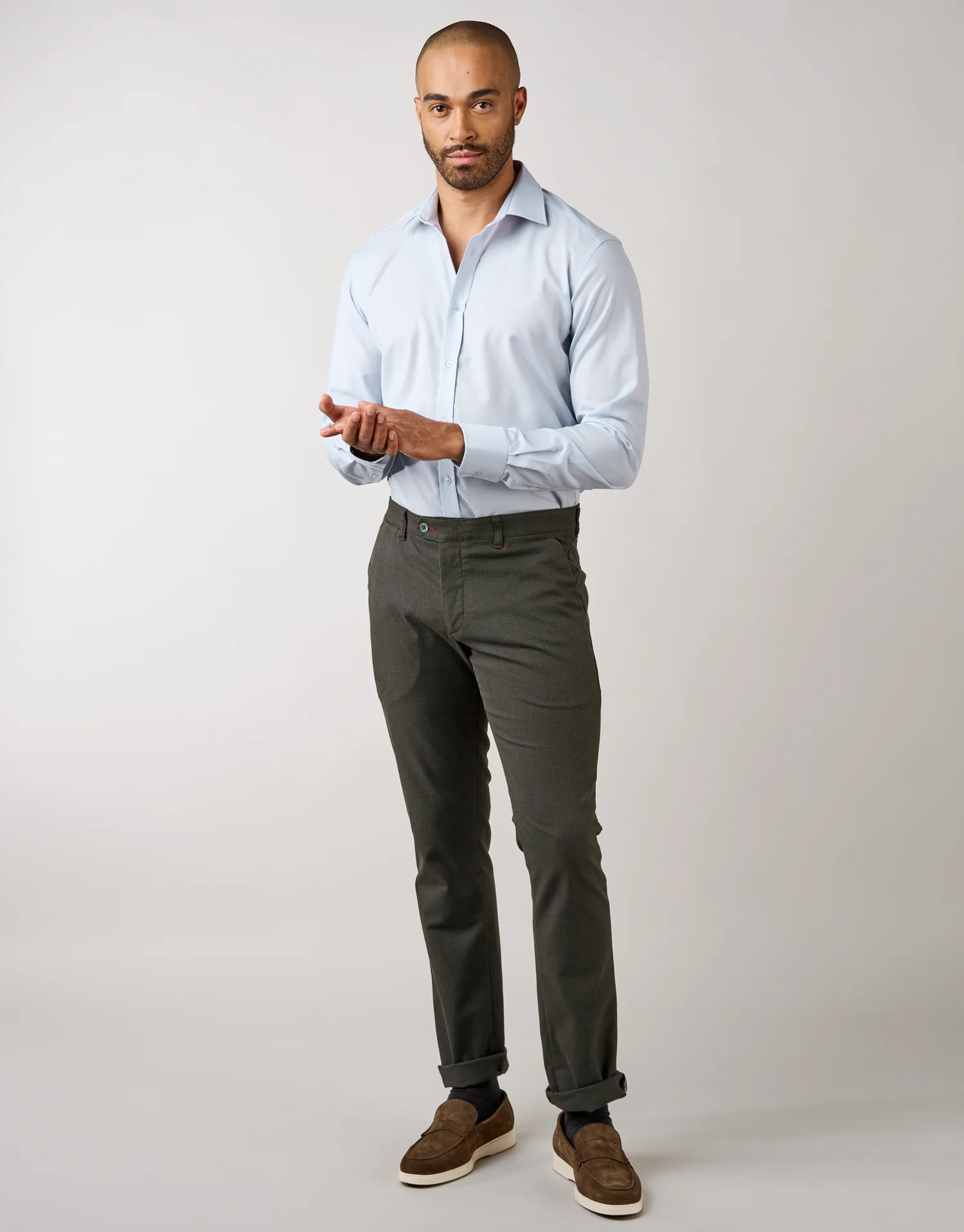 London Light Blue Merino Shirt - Image 3
