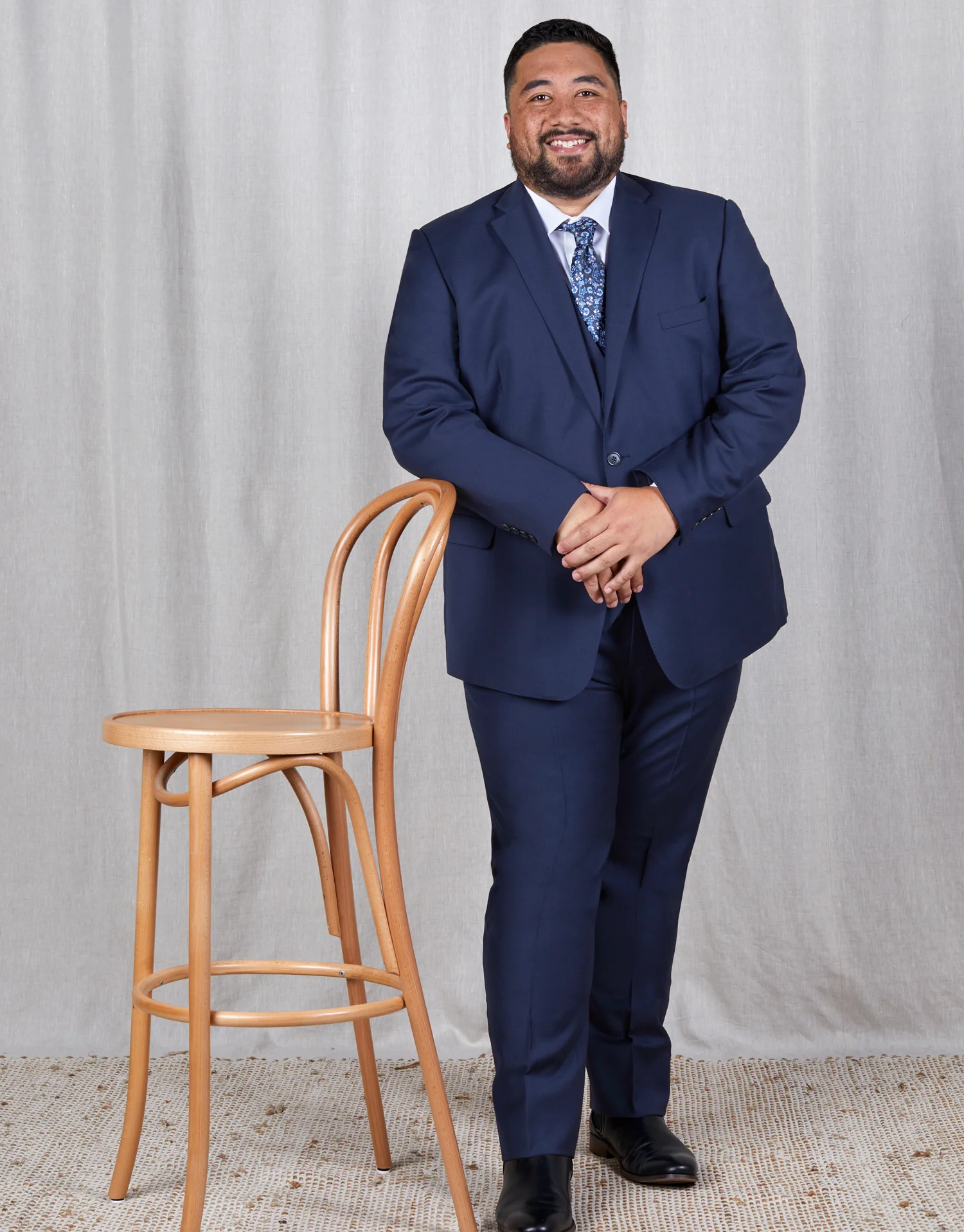 Lotus Blue Nailhead Suit Trouser - Image 3