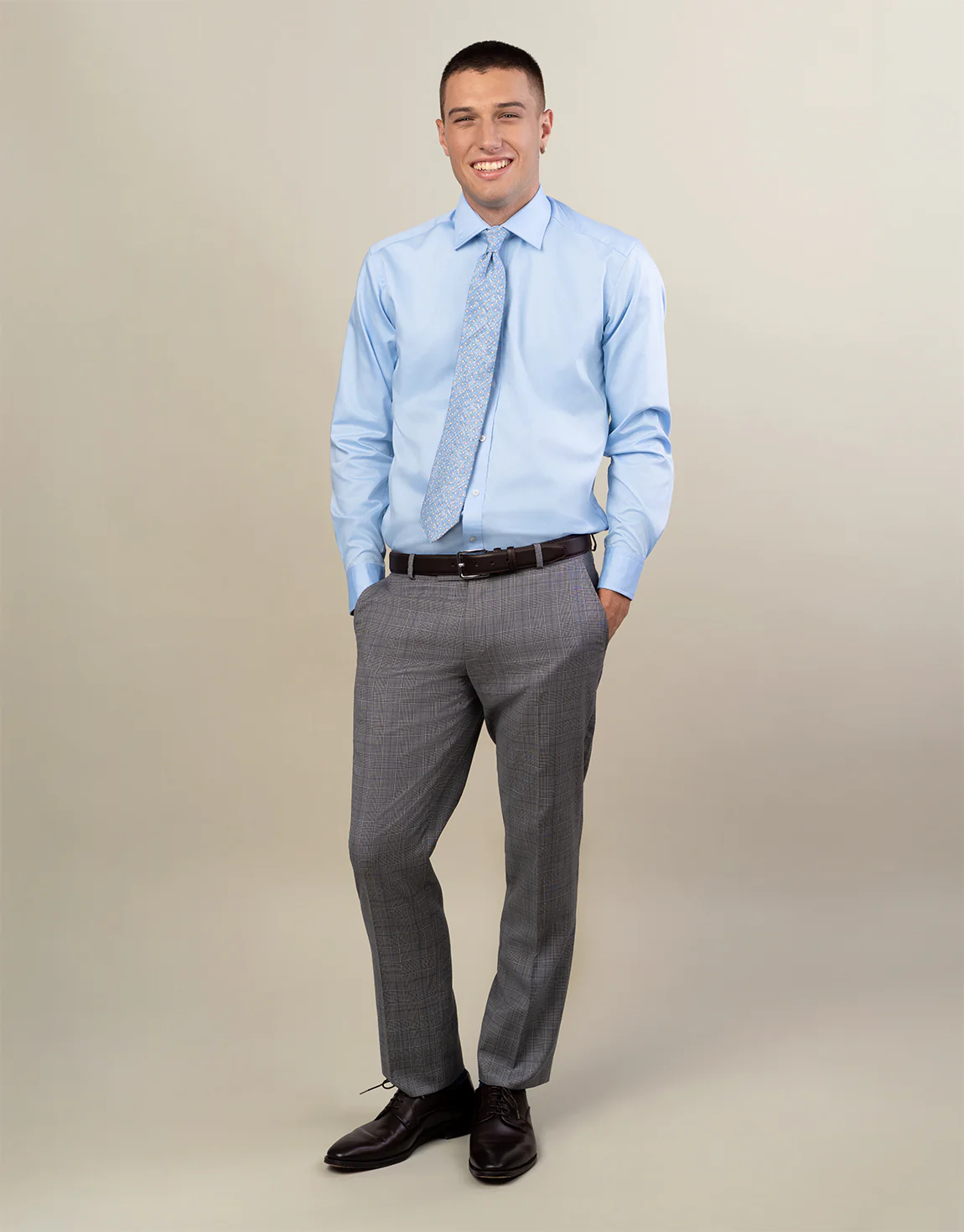 Lotus Grey & Blue Glen Check Trouser