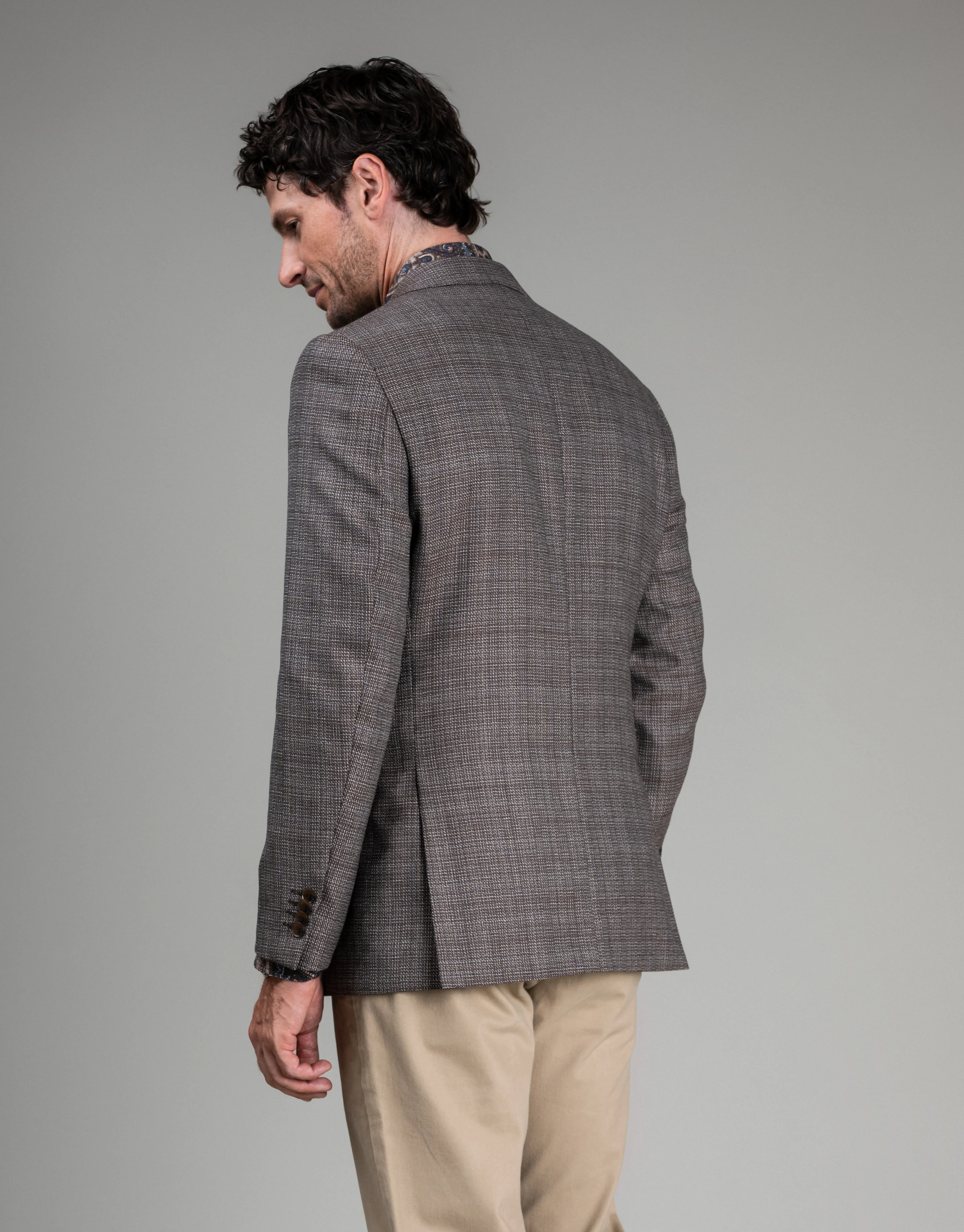 Lyon Brown Textured Blazer - Image 3