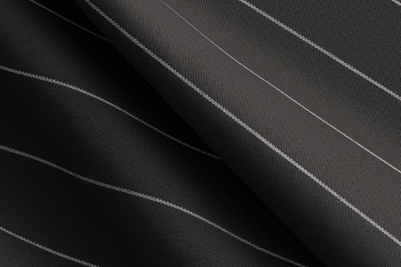 Made To Measure Black Fancy Chalk Stripe 2 Piece Suit