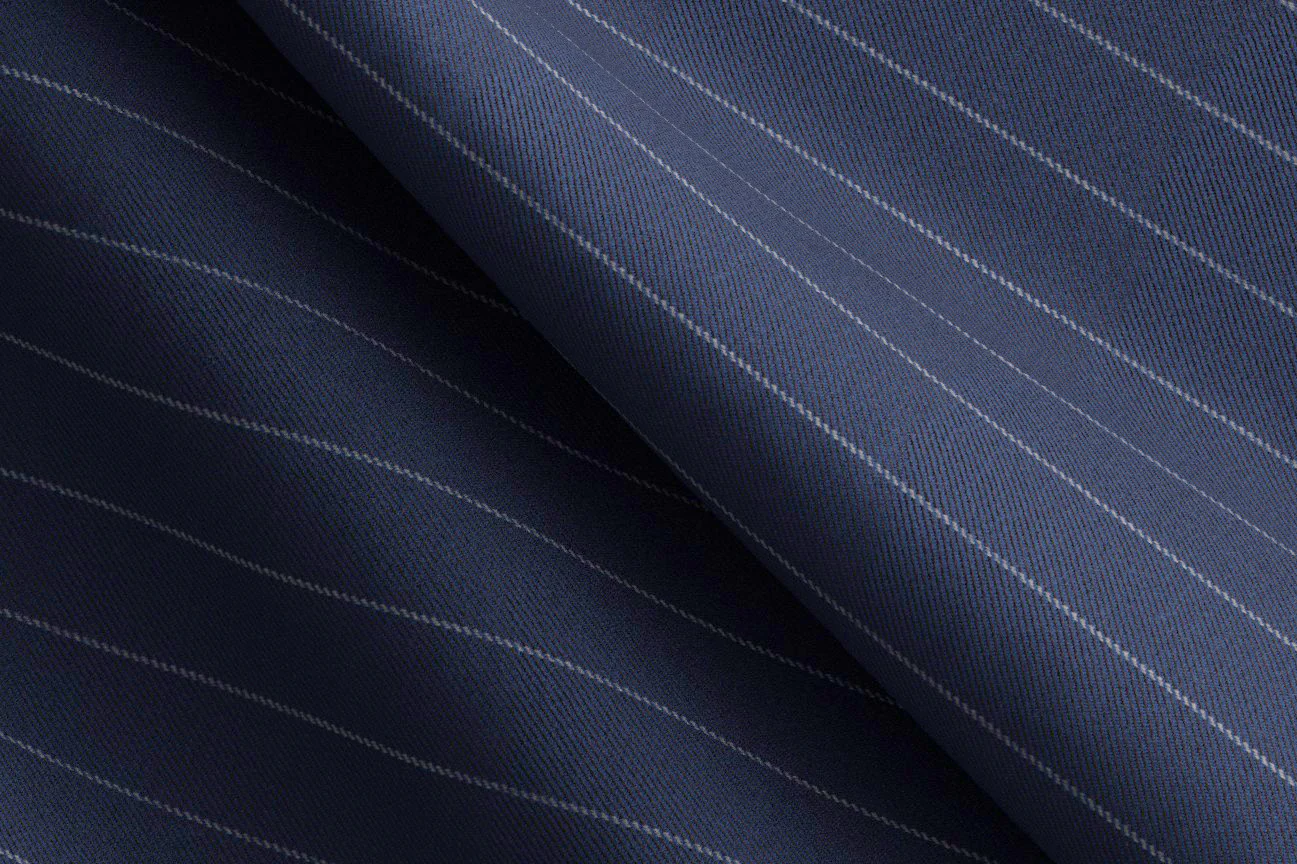Made To Measure Blue Chalk Stripe Waistcoat