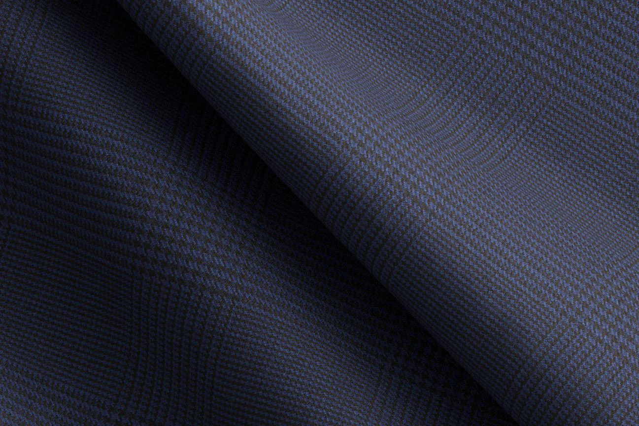 Made To Measure Navy Glen Check Trouser